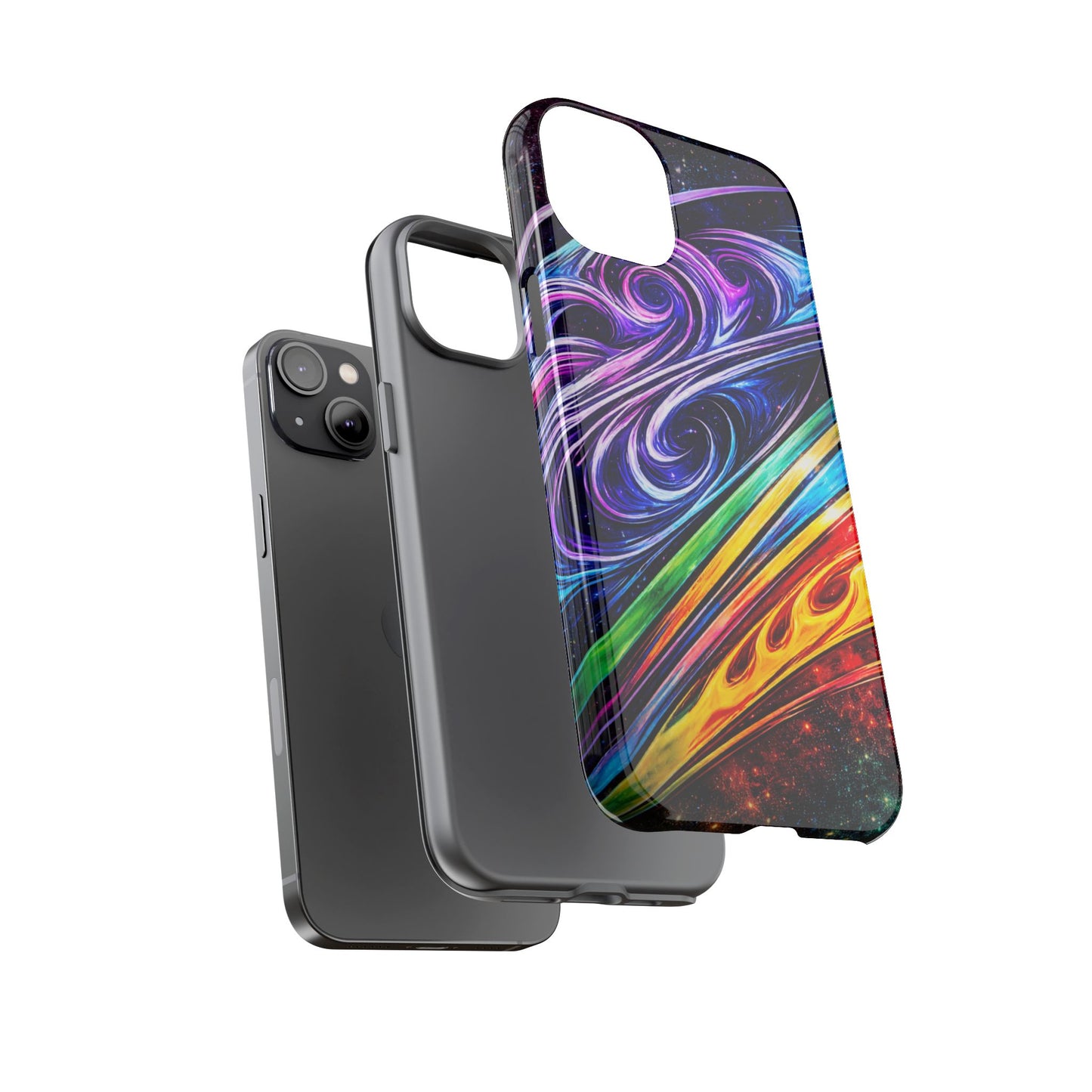 Abstract Cosmic Swirls phone case | Galaxy Rainbow Protective Case