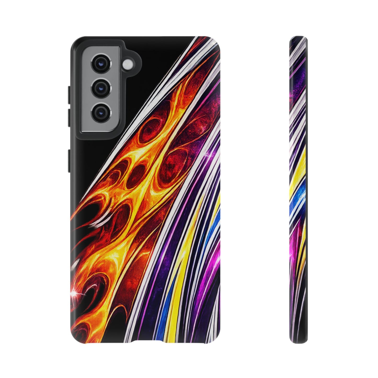 Flaming Abstract Stripes Tough Case | Colorful Phone Cover
