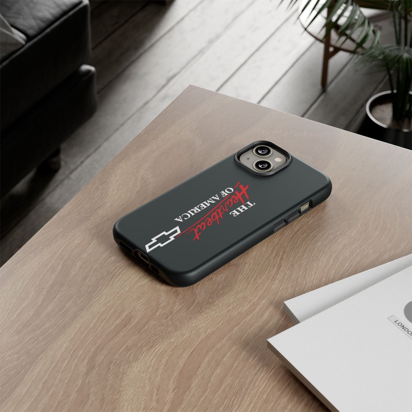 Chevy Phone Case, Tough Cases for Car Lovers, Vintage Style Cover, Heartbeat
