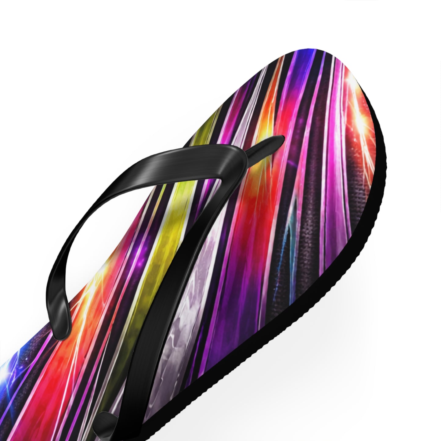 Neon Galaxy Flip Flops — Colorful Space Wave Beach Sandals