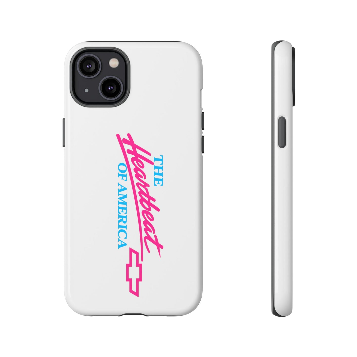 White  “The Heartbeat of America” Retro Chevy Logo, Slim Protective Cover