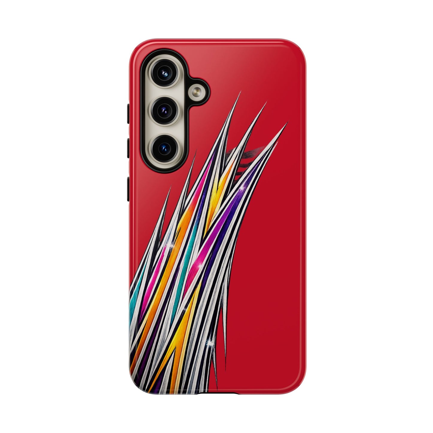Colorburst Pinstripe Phone Case | Red Abstract Racing Stripe