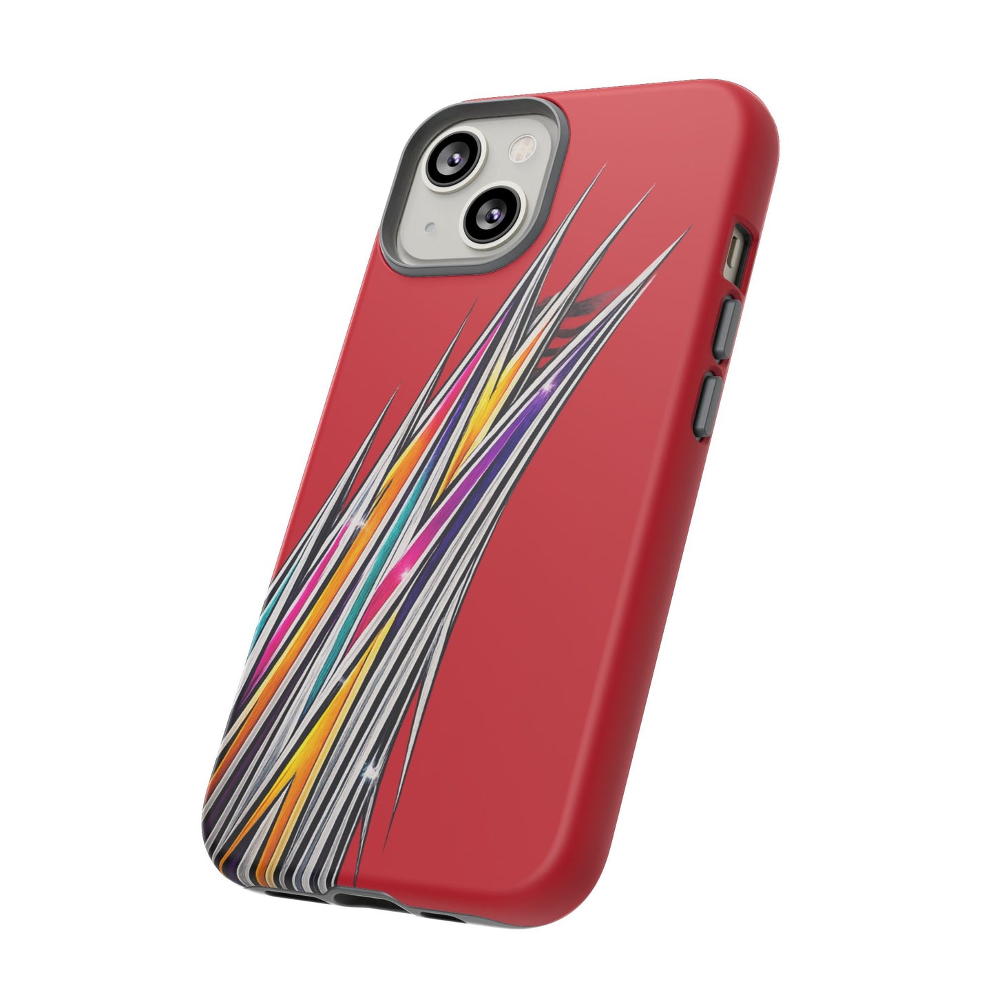Colorburst Pinstripe Phone Case | Red Abstract Racing Stripe
