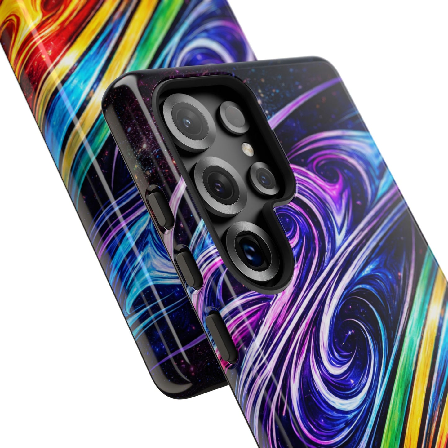 Abstract Cosmic Swirls phone case | Galaxy Rainbow Protective Case