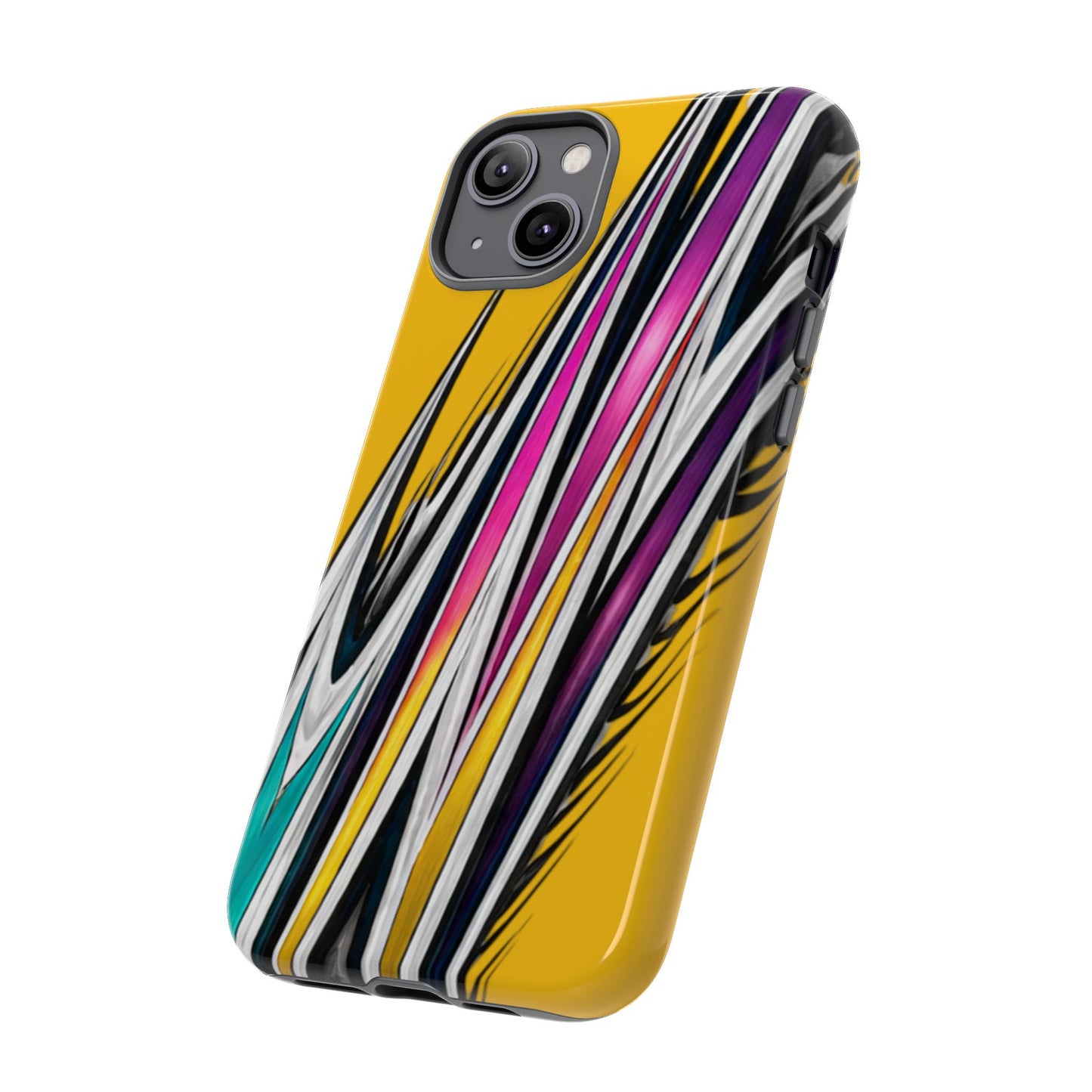 Yellow Abstract Stripes Phone Case | Tough Protective Phone Case