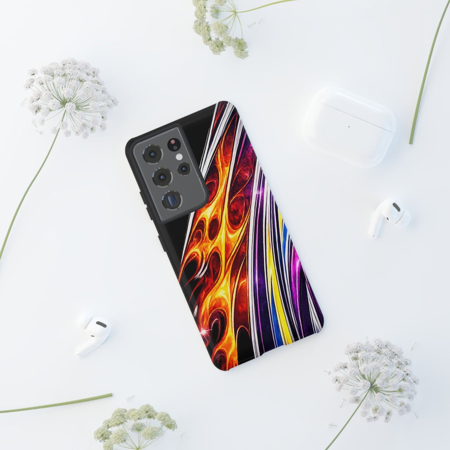Flaming Abstract Stripes Tough Case | Colorful Phone Cover