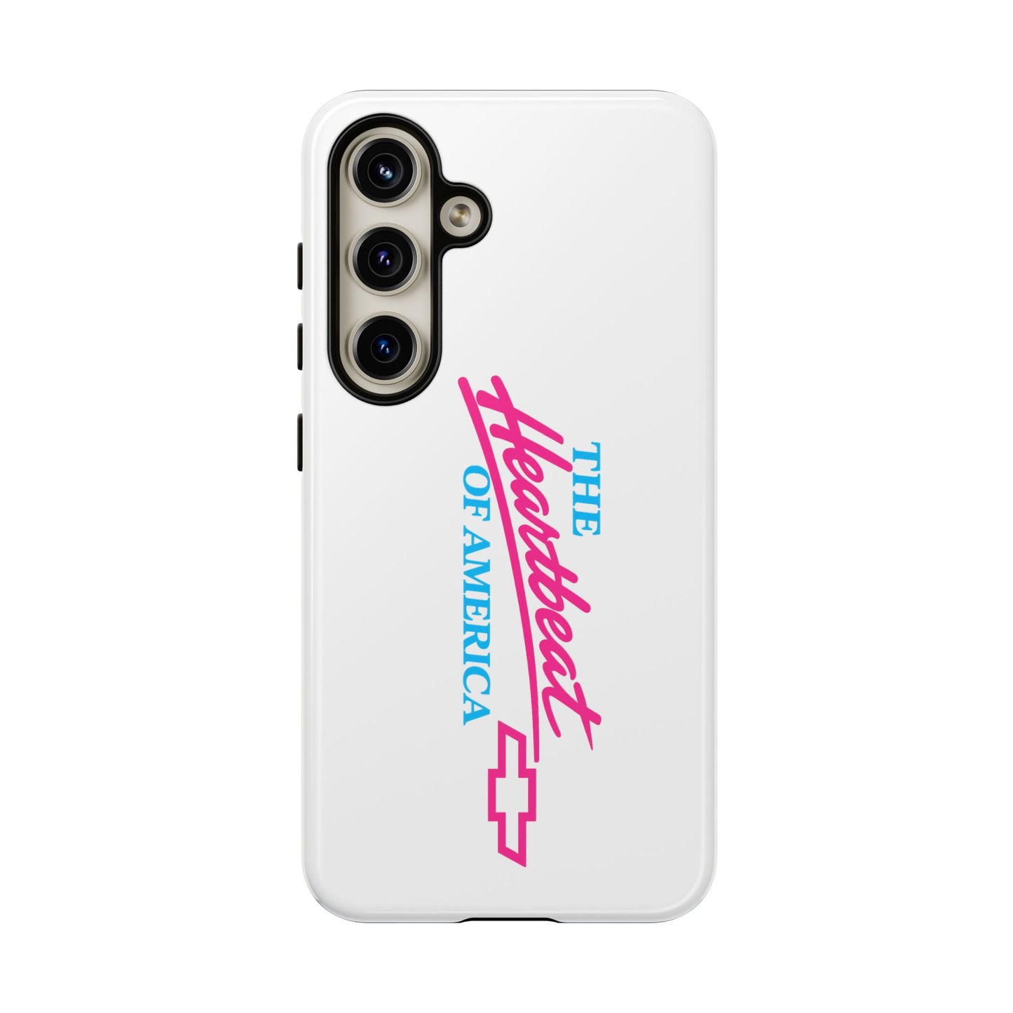 White  “The Heartbeat of America” Retro Chevy Logo, Slim Protective Cover