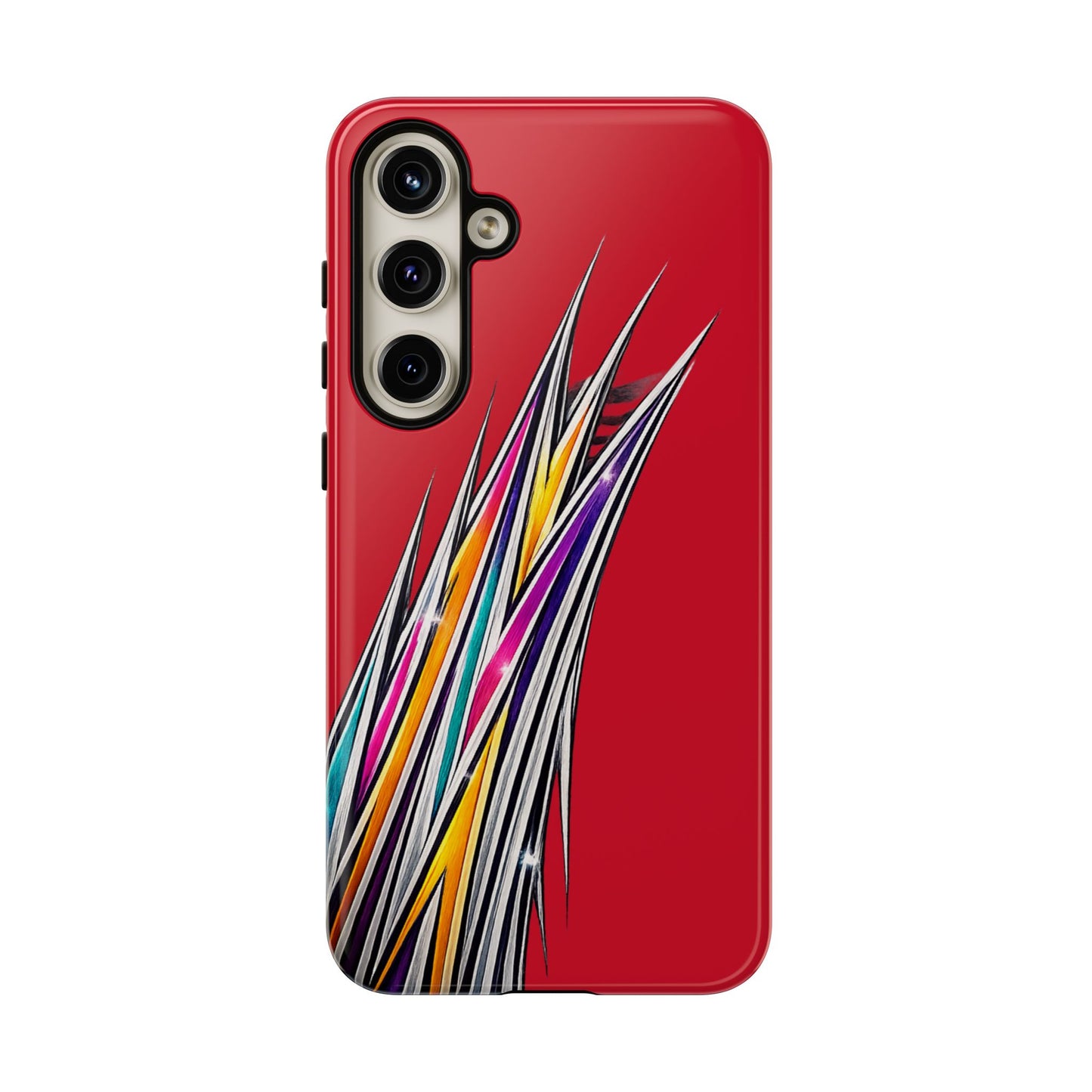 Colorburst Pinstripe Phone Case | Red Abstract Racing Stripe