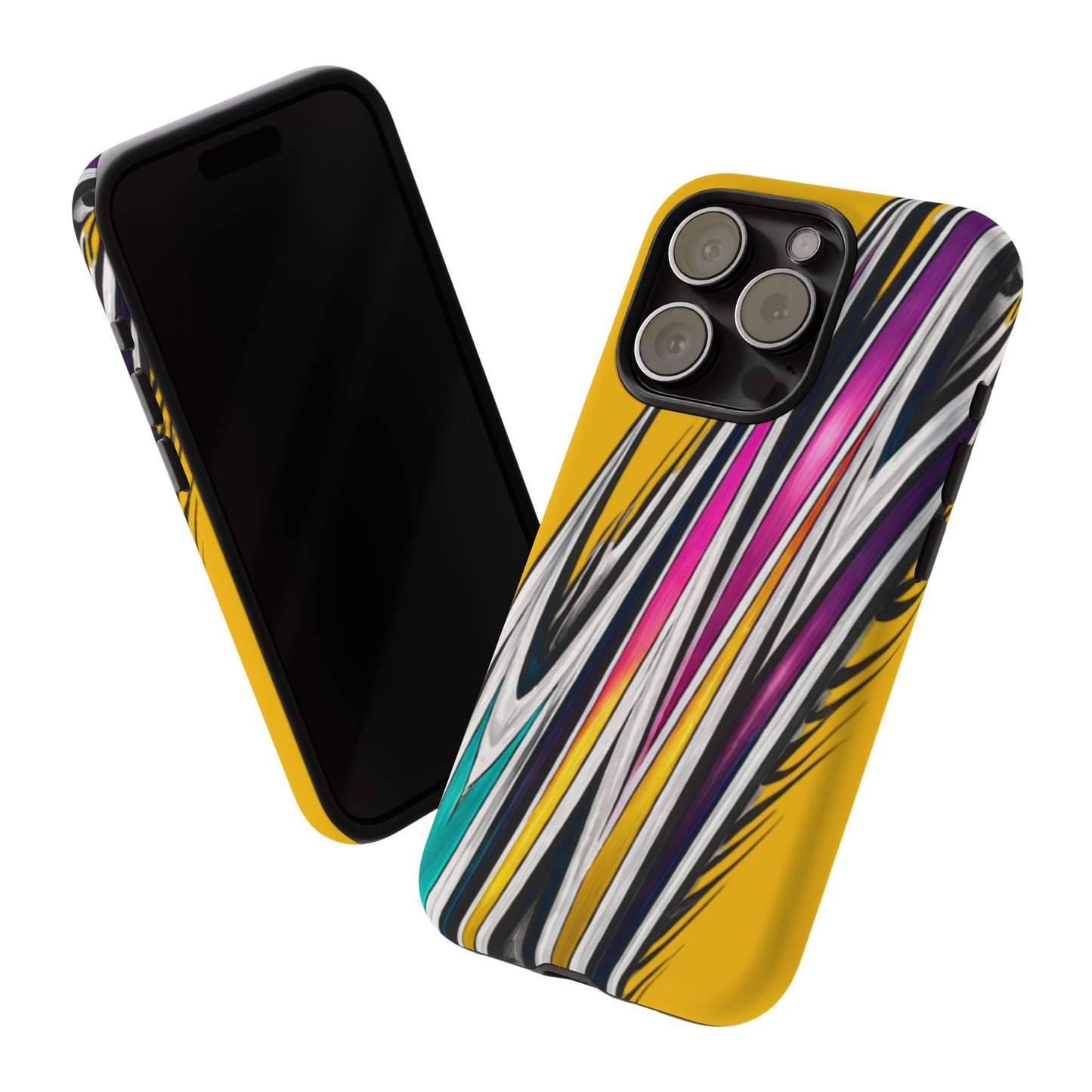 Yellow Abstract Stripes Phone Case | Tough Protective Phone Case