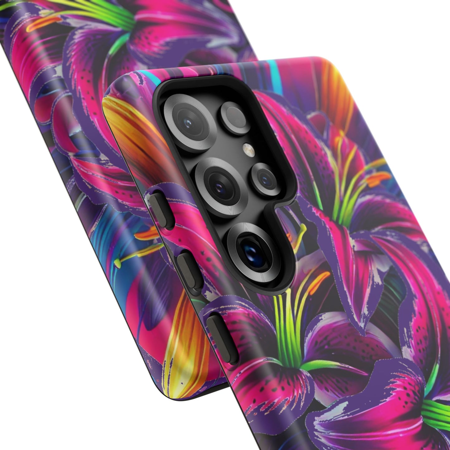 Neon Lily Illustration Tough Case | Floral Phone Cover