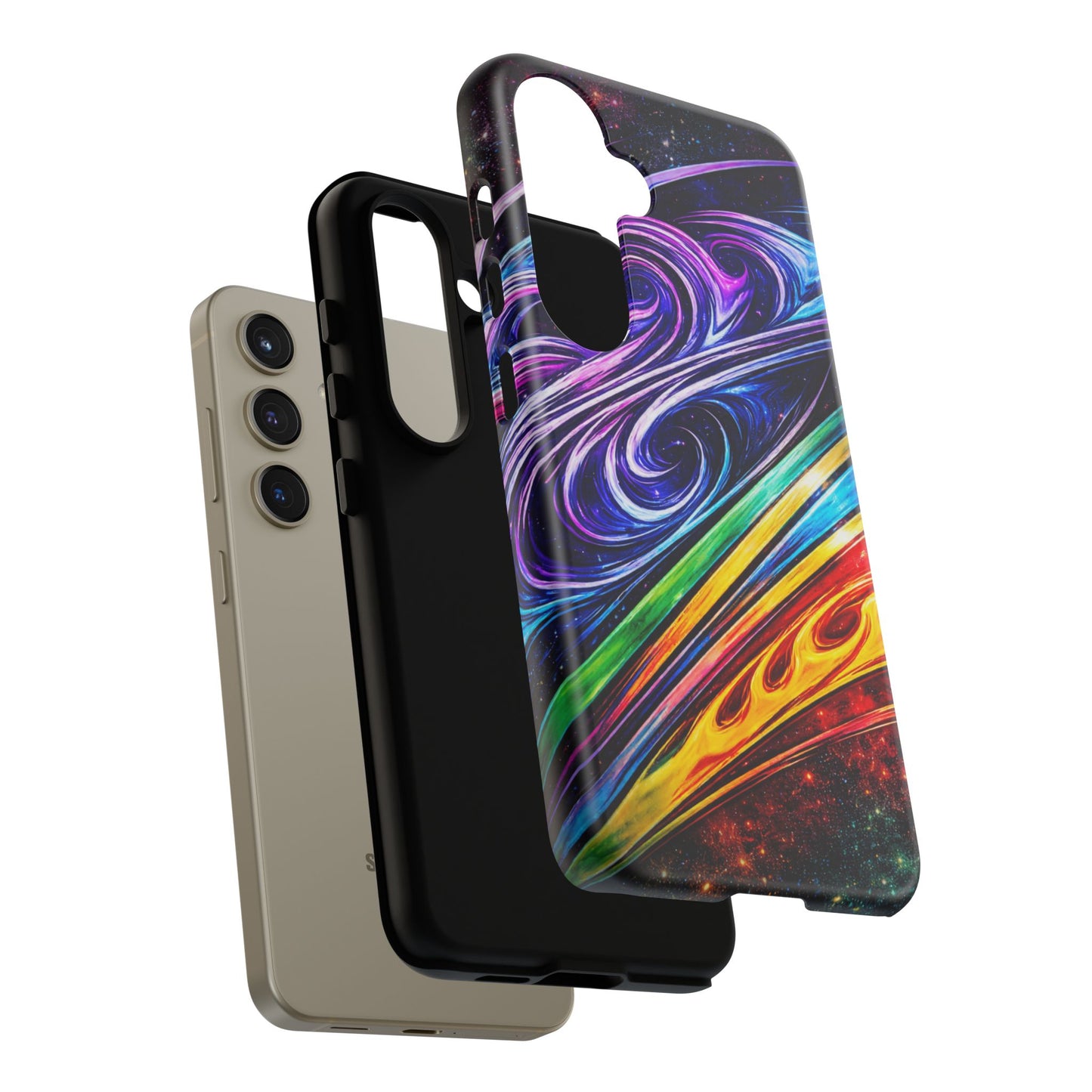 Abstract Cosmic Swirls phone case | Galaxy Rainbow Protective Case