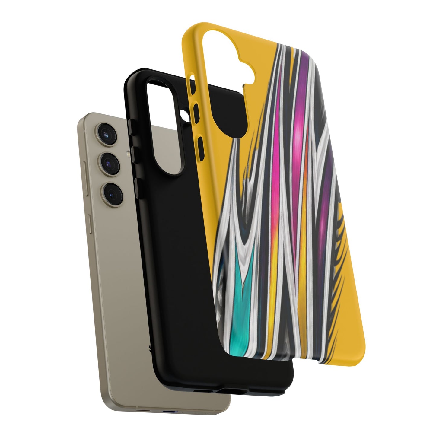 Yellow Abstract Stripes Phone Case | Tough Protective Phone Case