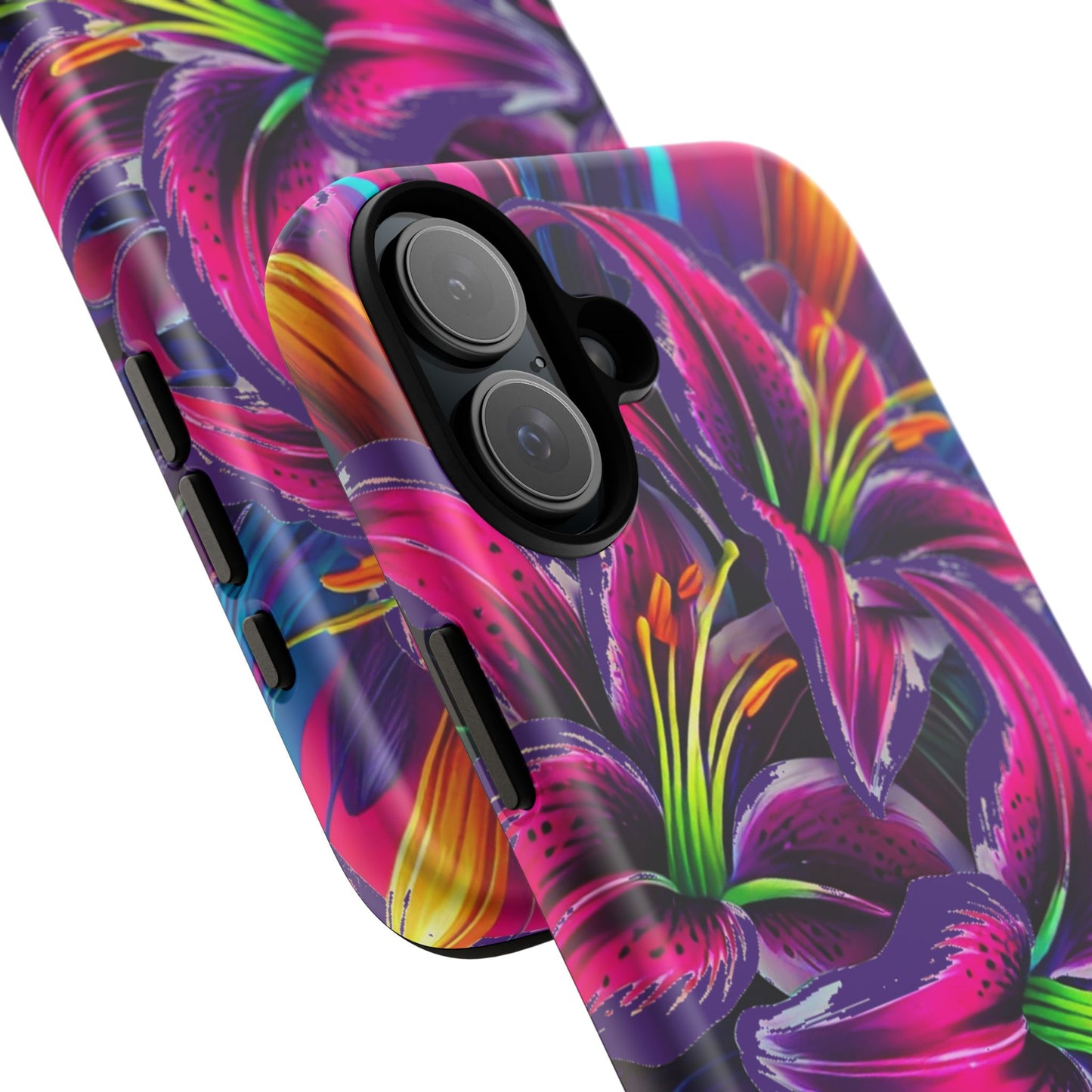 Neon Lily Illustration Tough Case | Floral Phone Cover