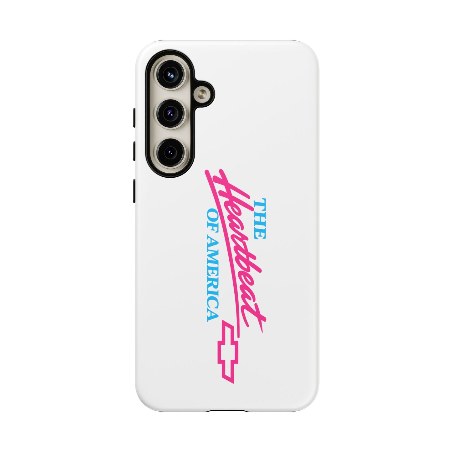 White  “The Heartbeat of America” Retro Chevy Logo, Slim Protective Cover