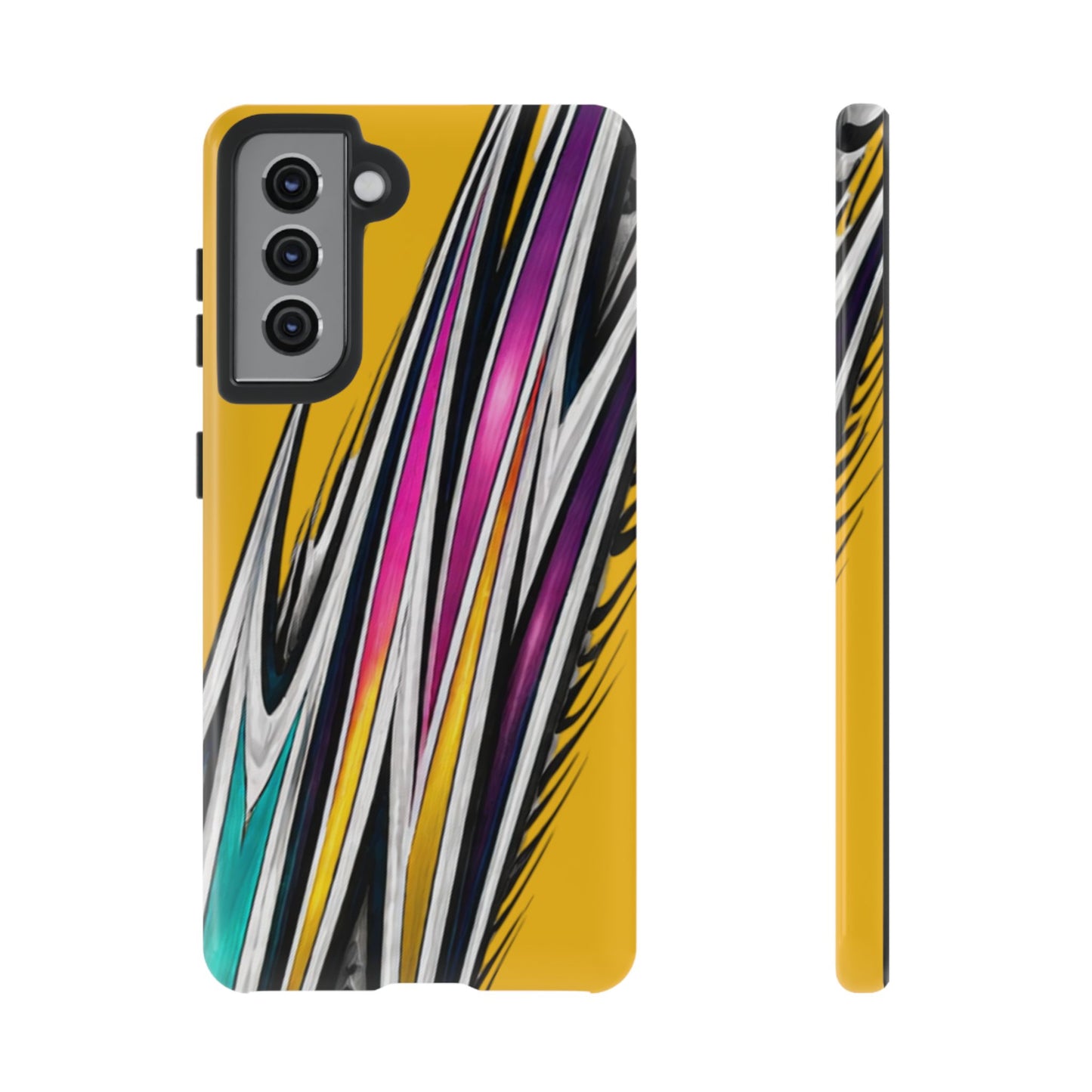Yellow Abstract Stripes Phone Case | Tough Protective Phone Case