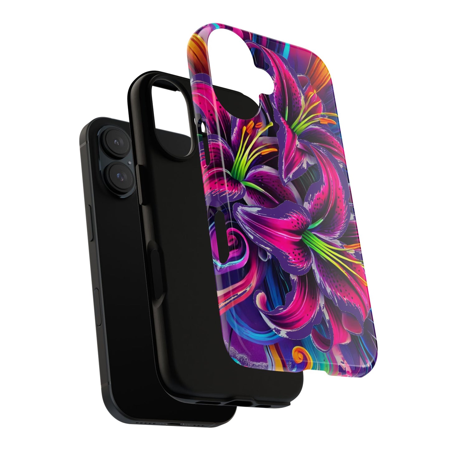 Neon Lily Illustration Tough Case | Floral Phone Cover