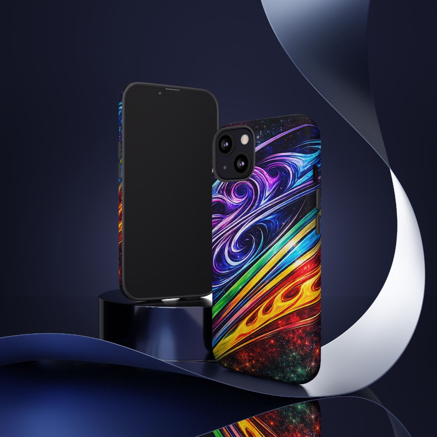 Abstract Cosmic Swirls phone case | Galaxy Rainbow Protective Case