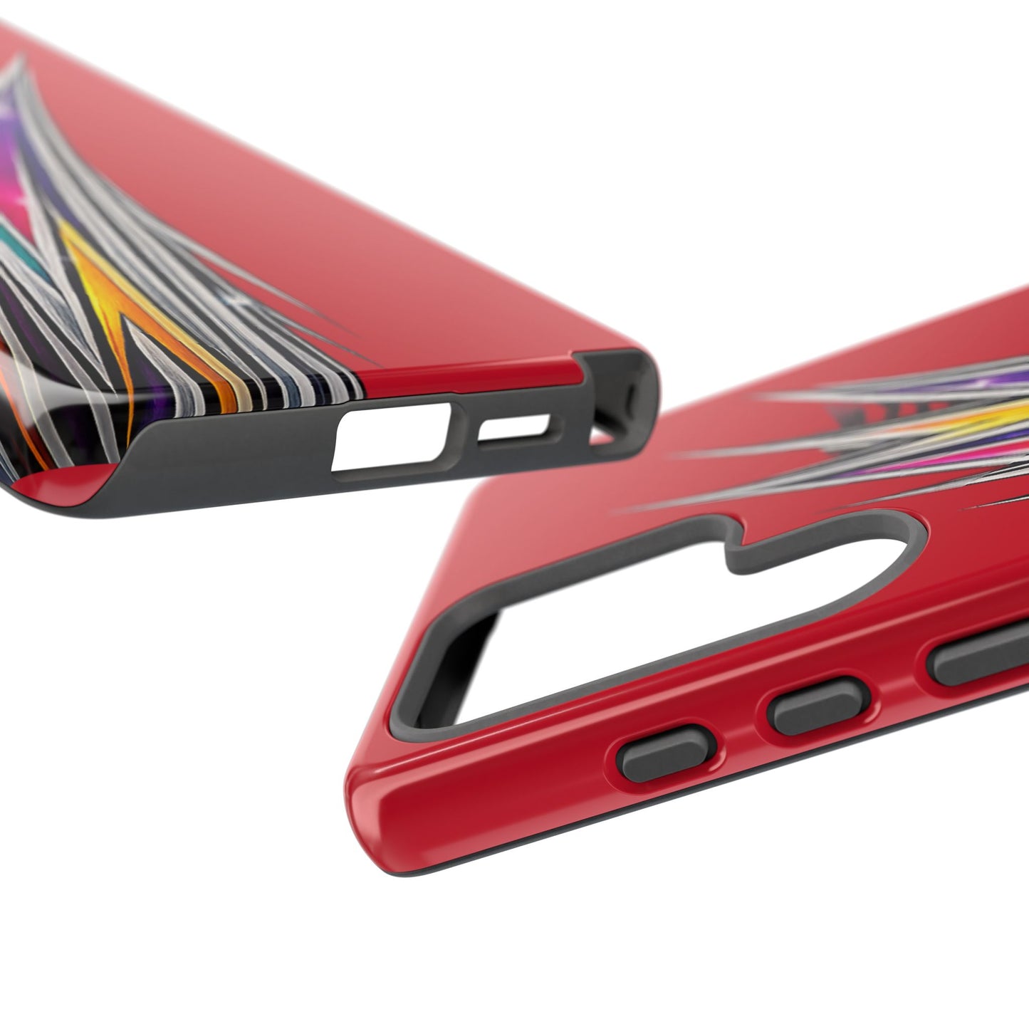 Colorburst Pinstripe Phone Case | Red Abstract Racing Stripe