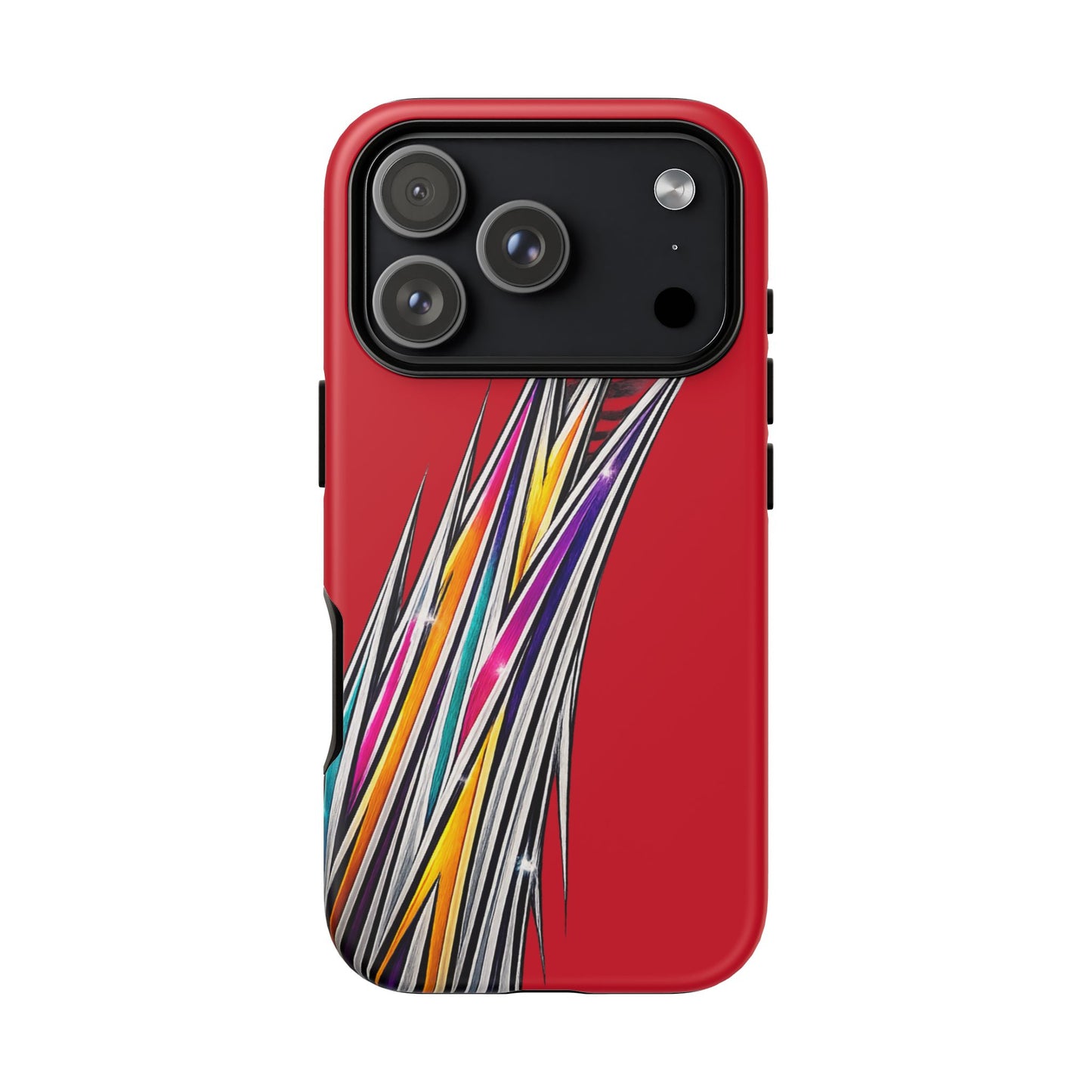 Colorburst Pinstripe Phone Case | Red Abstract Racing Stripe