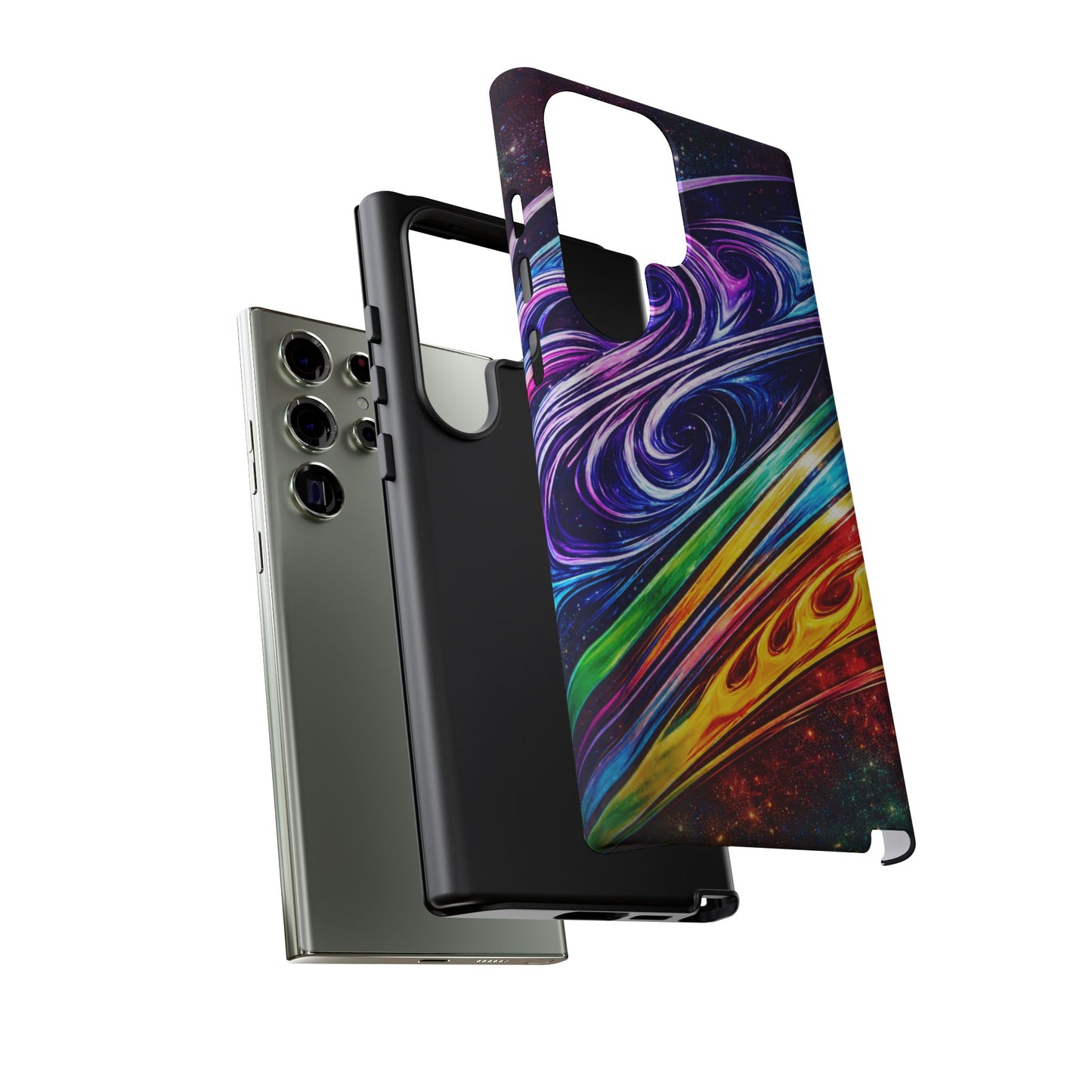 Abstract Cosmic Swirls phone case | Galaxy Rainbow Protective Case