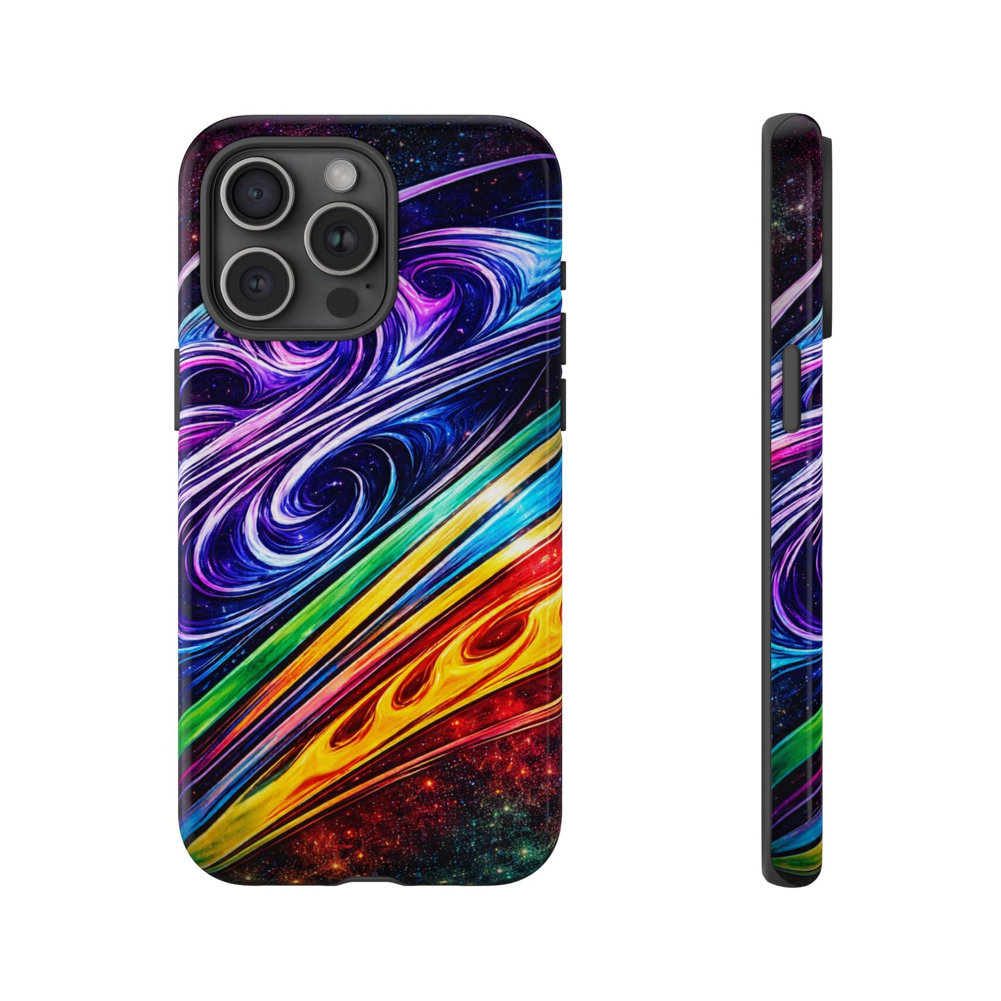 Abstract Cosmic Swirls phone case | Galaxy Rainbow Protective Case