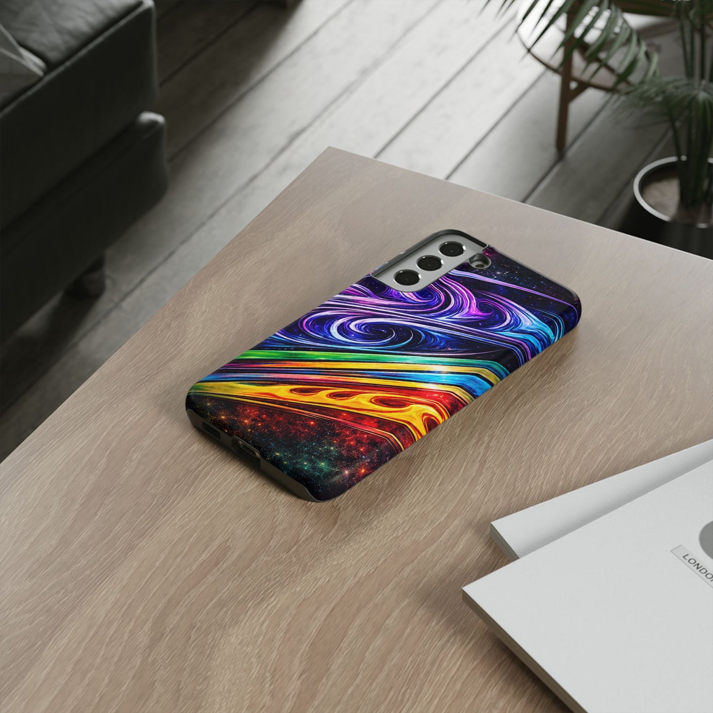 Abstract Cosmic Swirls phone case | Galaxy Rainbow Protective Case