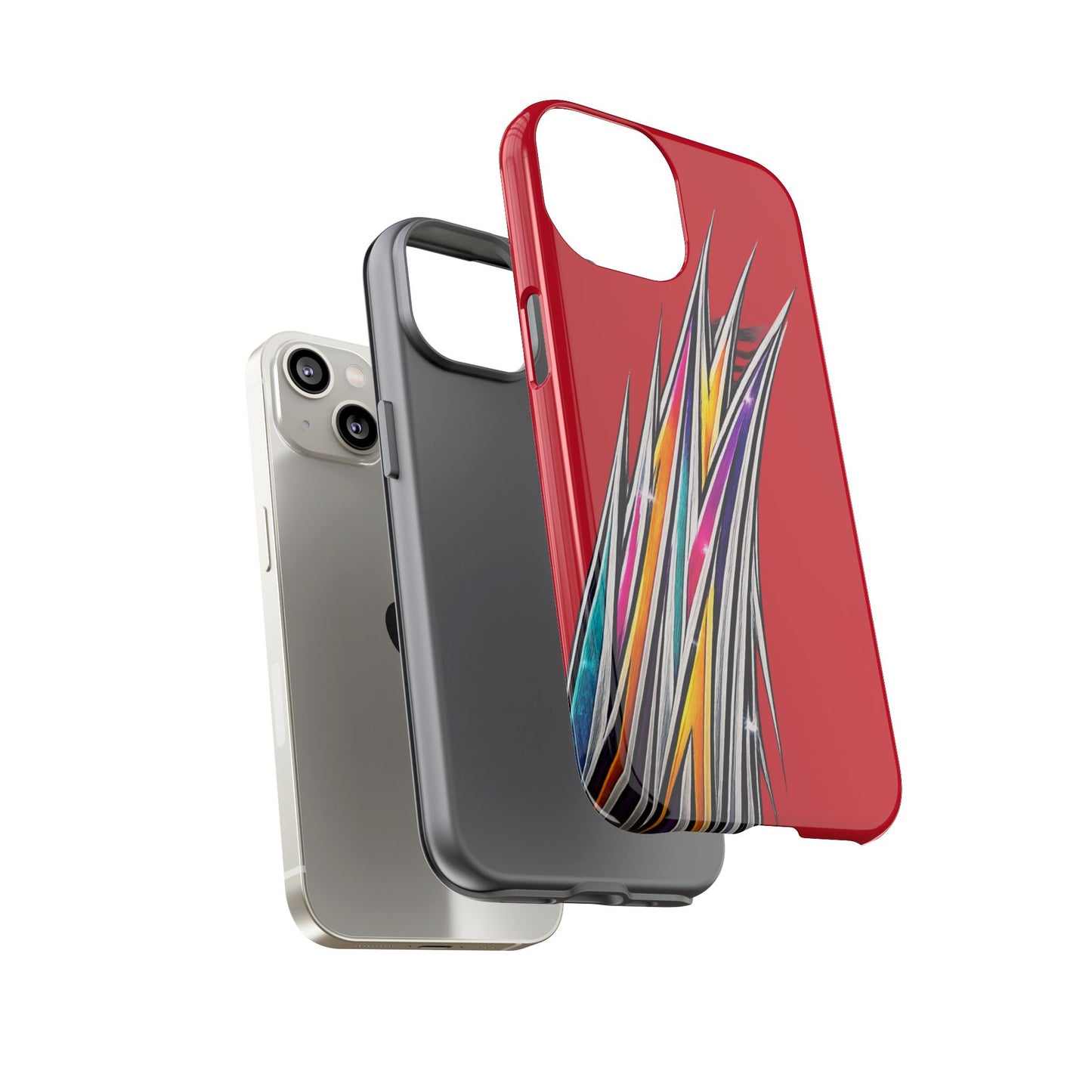 Colorburst Pinstripe Phone Case | Red Abstract Racing Stripe