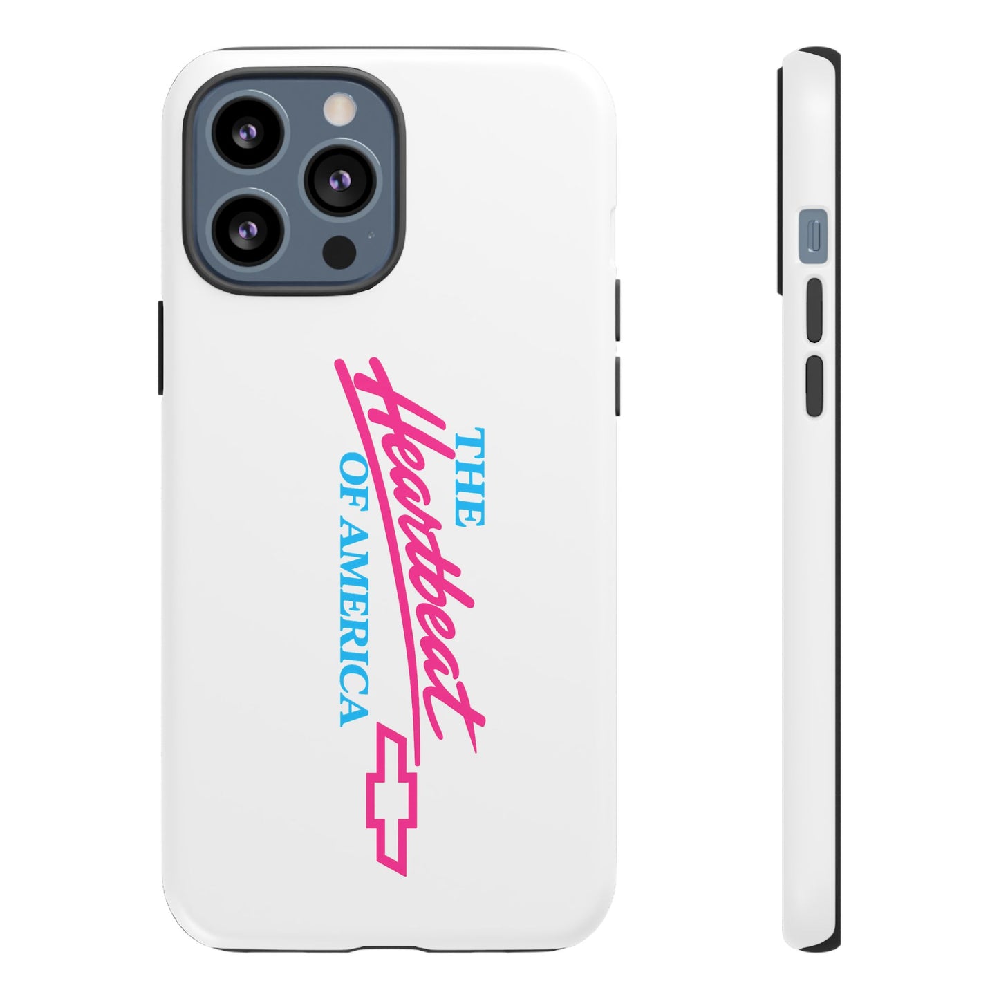White  “The Heartbeat of America” Retro Chevy Logo, Slim Protective Cover