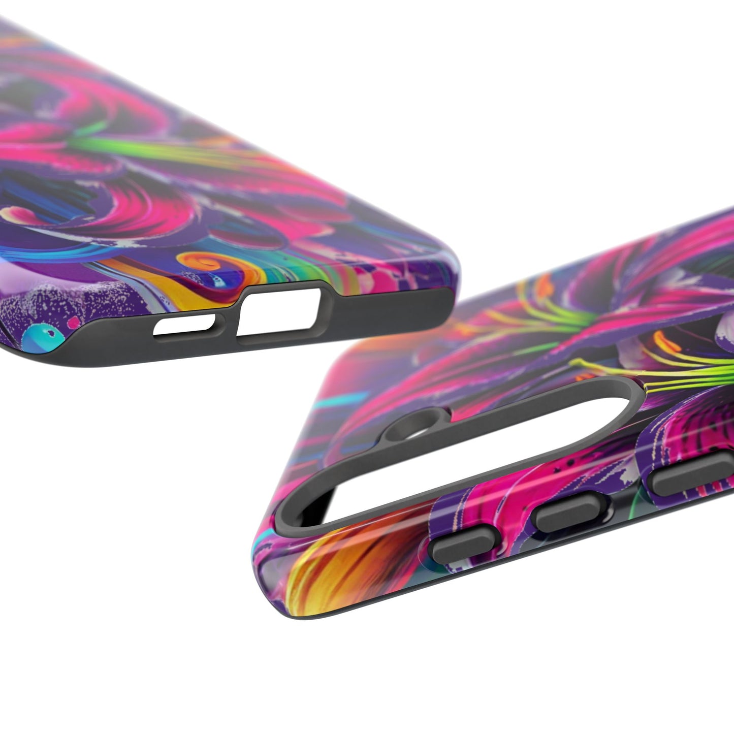 Neon Lily Illustration Tough Case | Floral Phone Cover