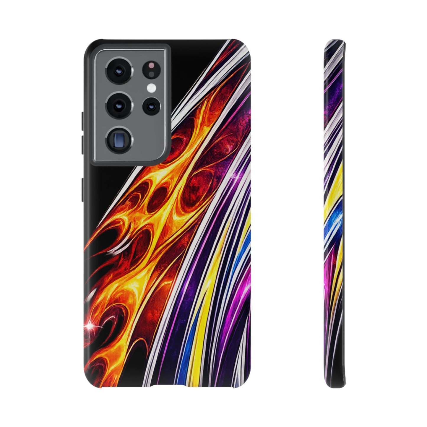 Flaming Abstract Stripes Tough Case | Colorful Phone Cover