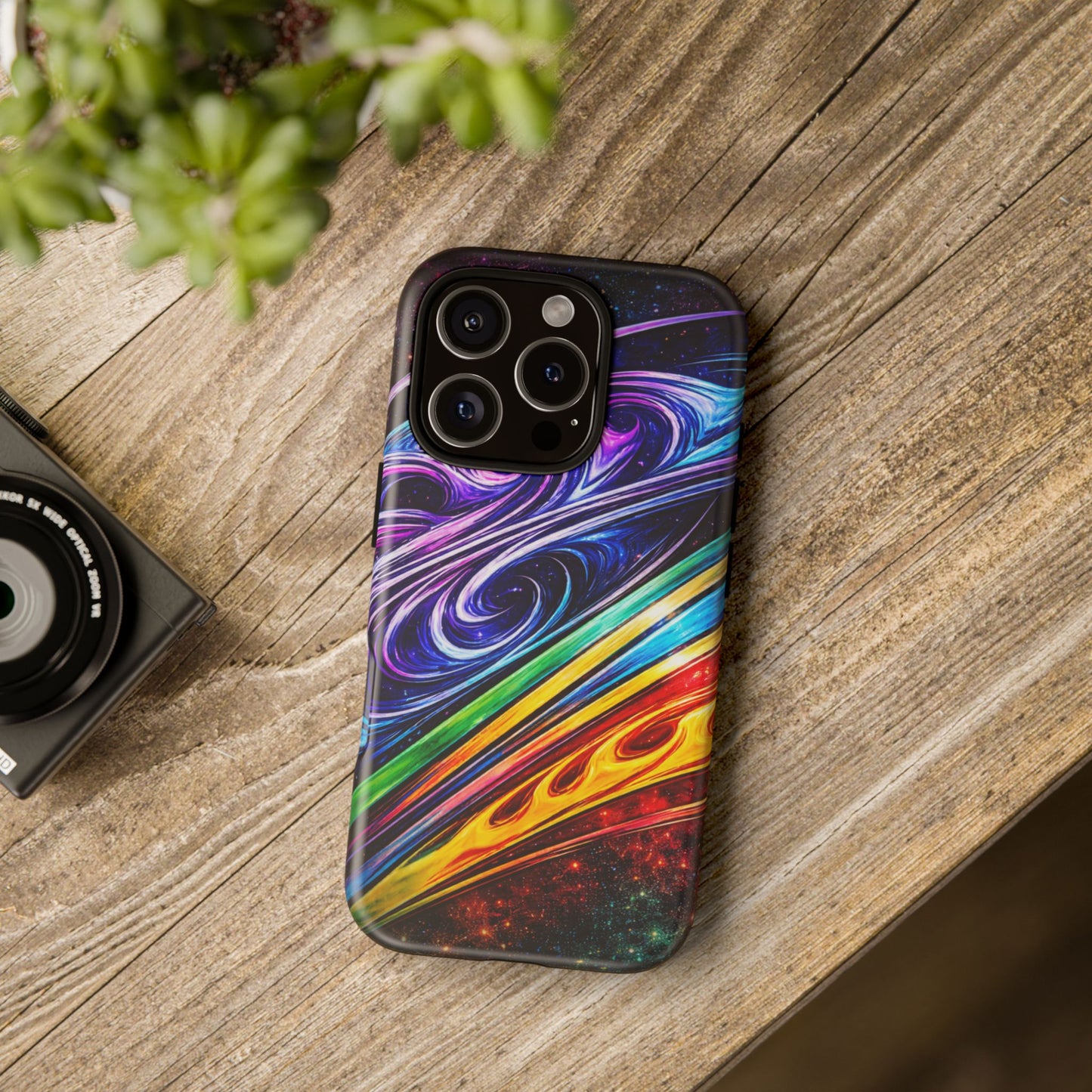Abstract Cosmic Swirls phone case | Galaxy Rainbow Protective Case