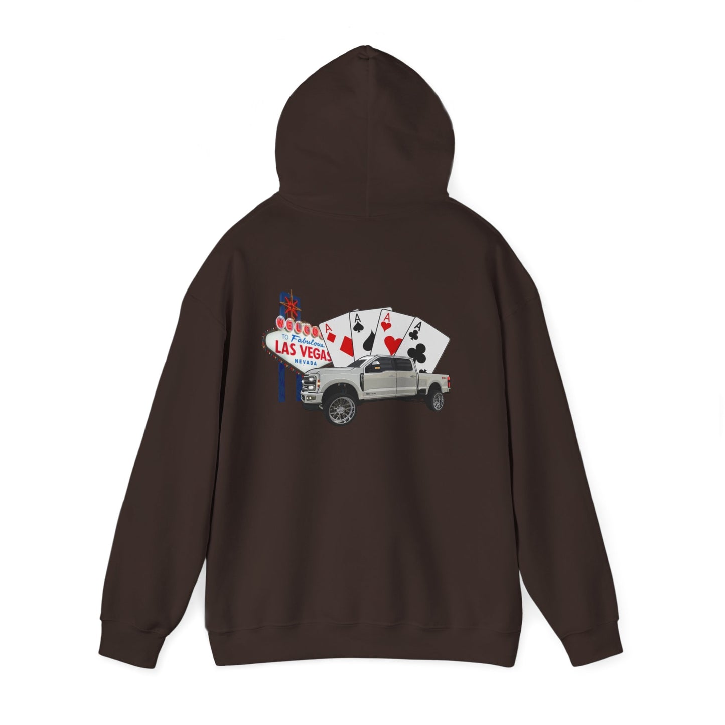 Las Vegas Truck Graphic Hoodie – Casino Cards & Welcome Sign Pullover