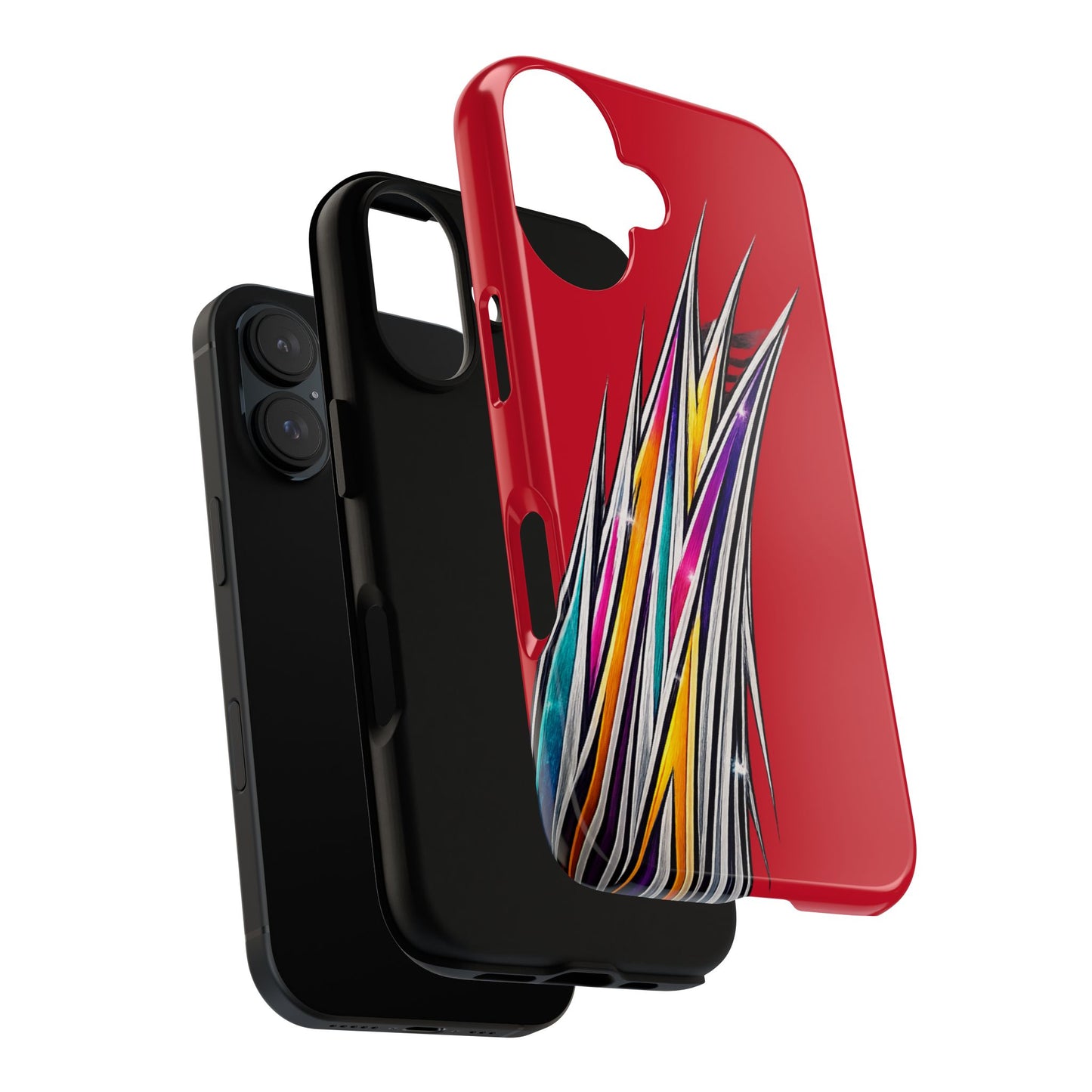 Colorburst Pinstripe Phone Case | Red Abstract Racing Stripe