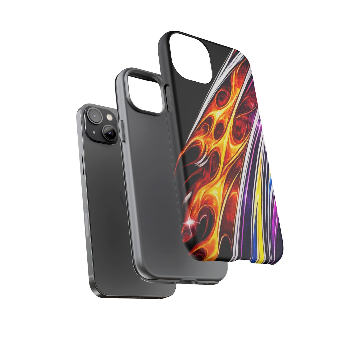 Flaming Abstract Stripes Tough Case | Colorful Phone Cover