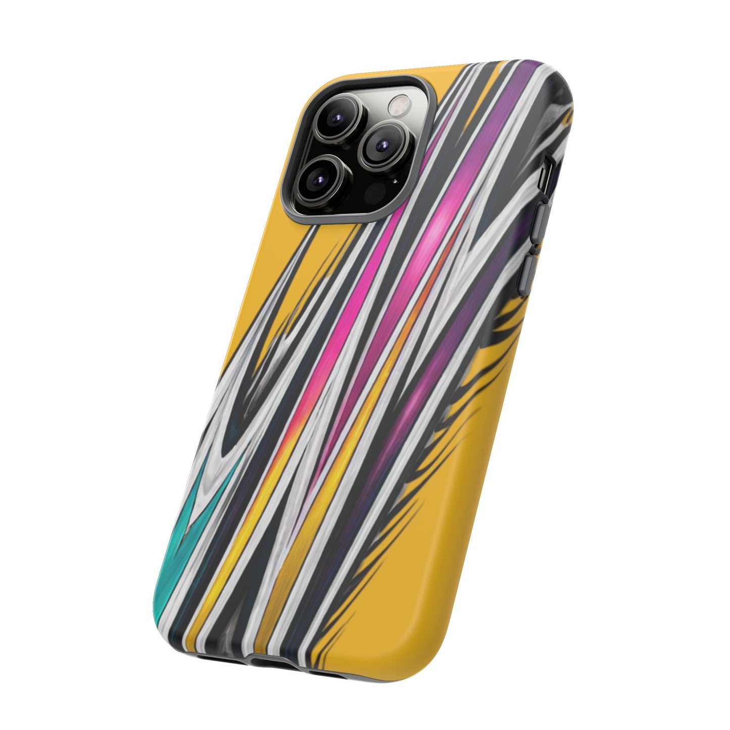 Yellow Abstract Stripes Phone Case | Tough Protective Phone Case
