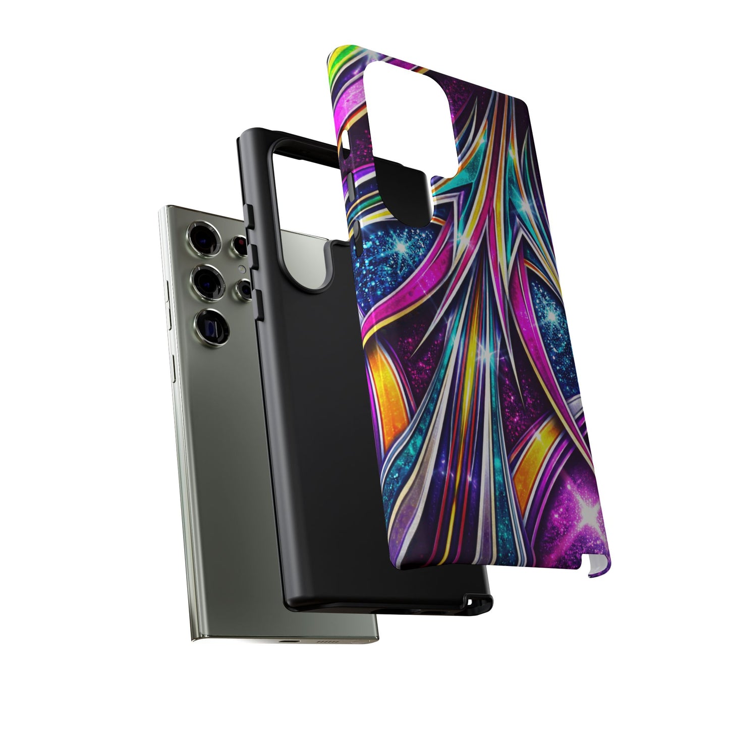 Custom Lowrider Pinstripe Swirl Tough Phone Case – Impact Resistant
