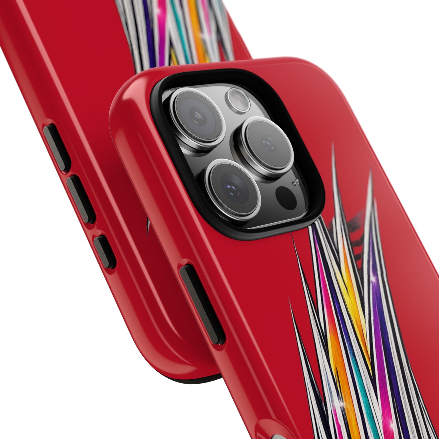 Colorburst Pinstripe Phone Case | Red Abstract Racing Stripe