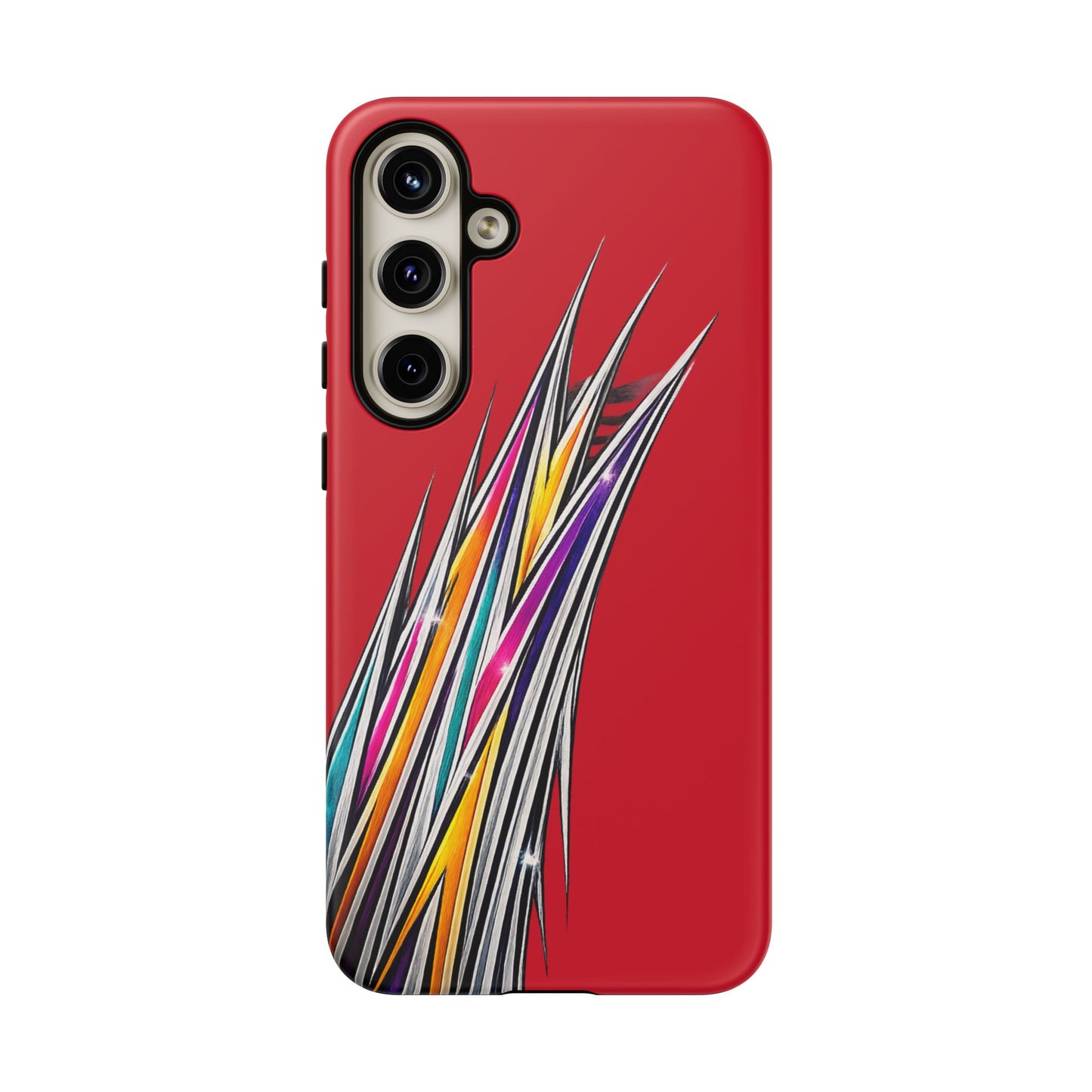 Colorburst Pinstripe Phone Case | Red Abstract Racing Stripe