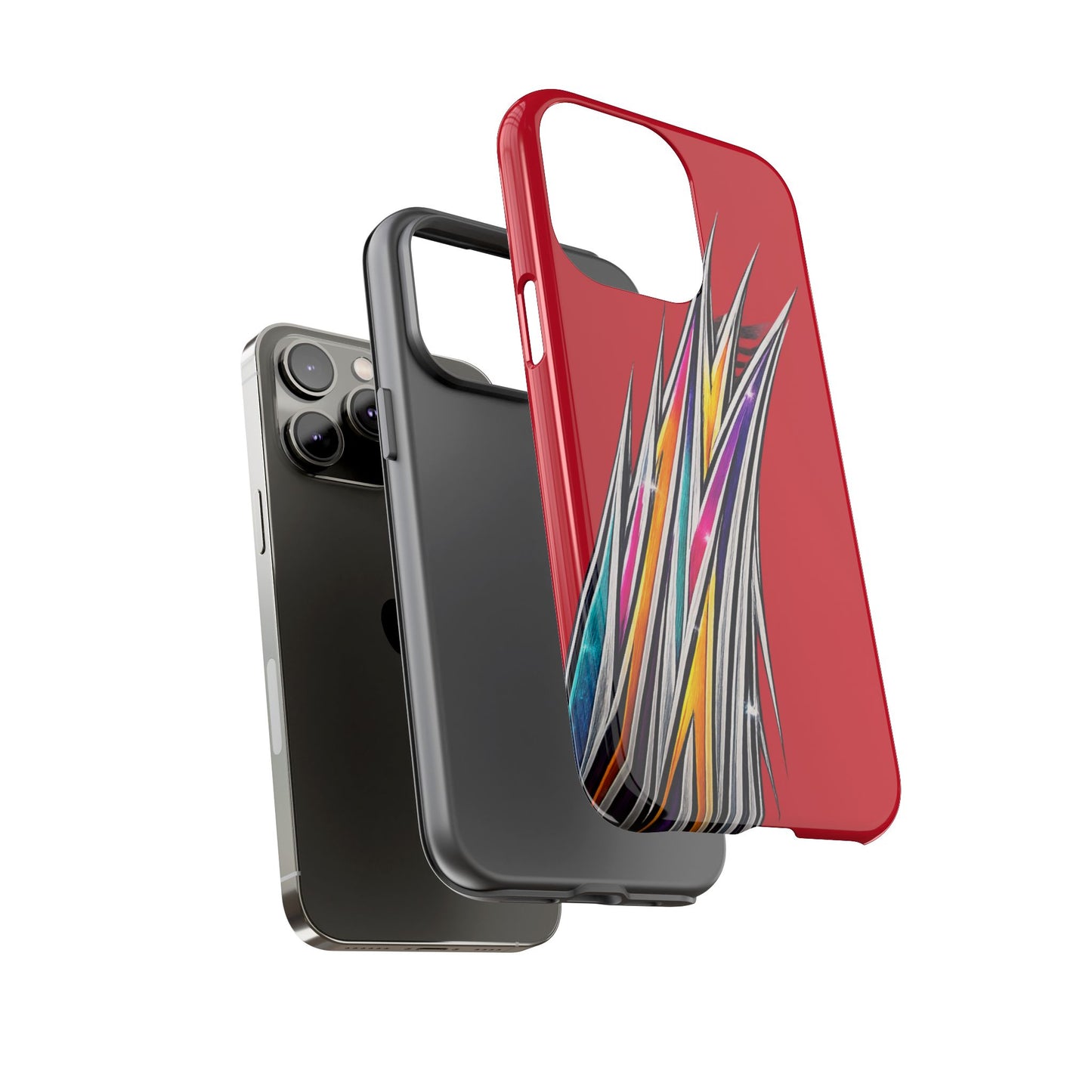 Colorburst Pinstripe Phone Case | Red Abstract Racing Stripe
