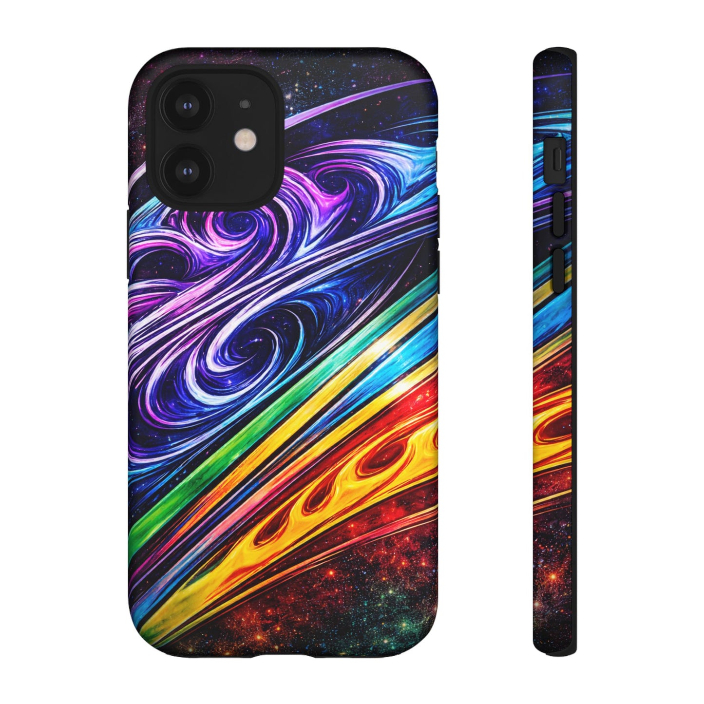 Abstract Cosmic Swirls phone case | Galaxy Rainbow Protective Case