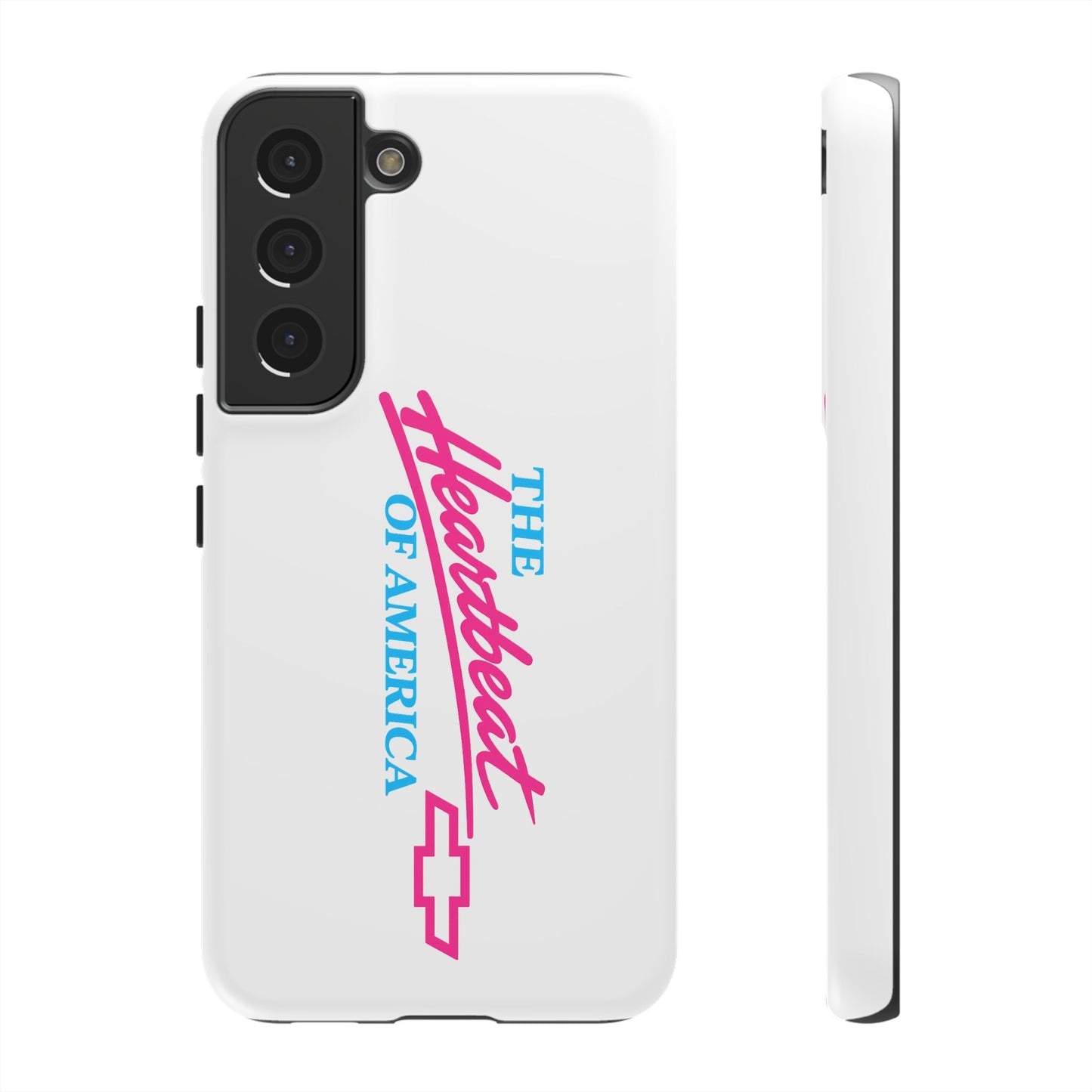 White  “The Heartbeat of America” Retro Chevy Logo, Slim Protective Cover