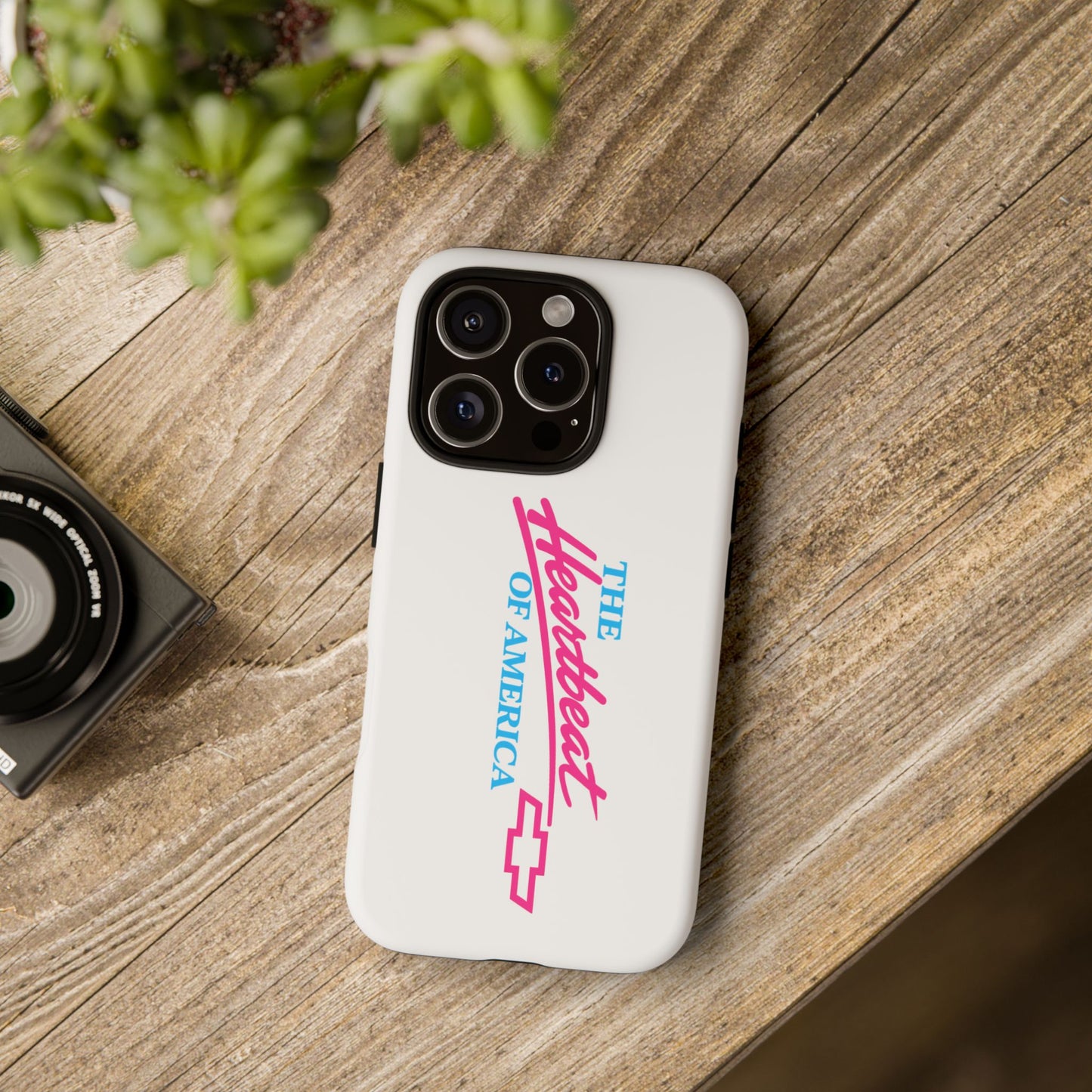 White  “The Heartbeat of America” Retro Chevy Logo, Slim Protective Cover