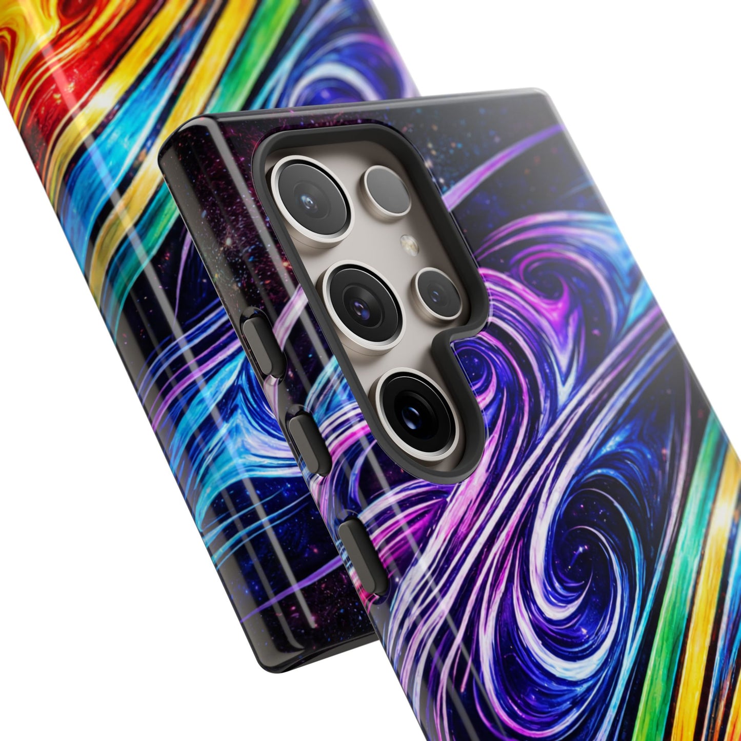 Abstract Cosmic Swirls phone case | Galaxy Rainbow Protective Case