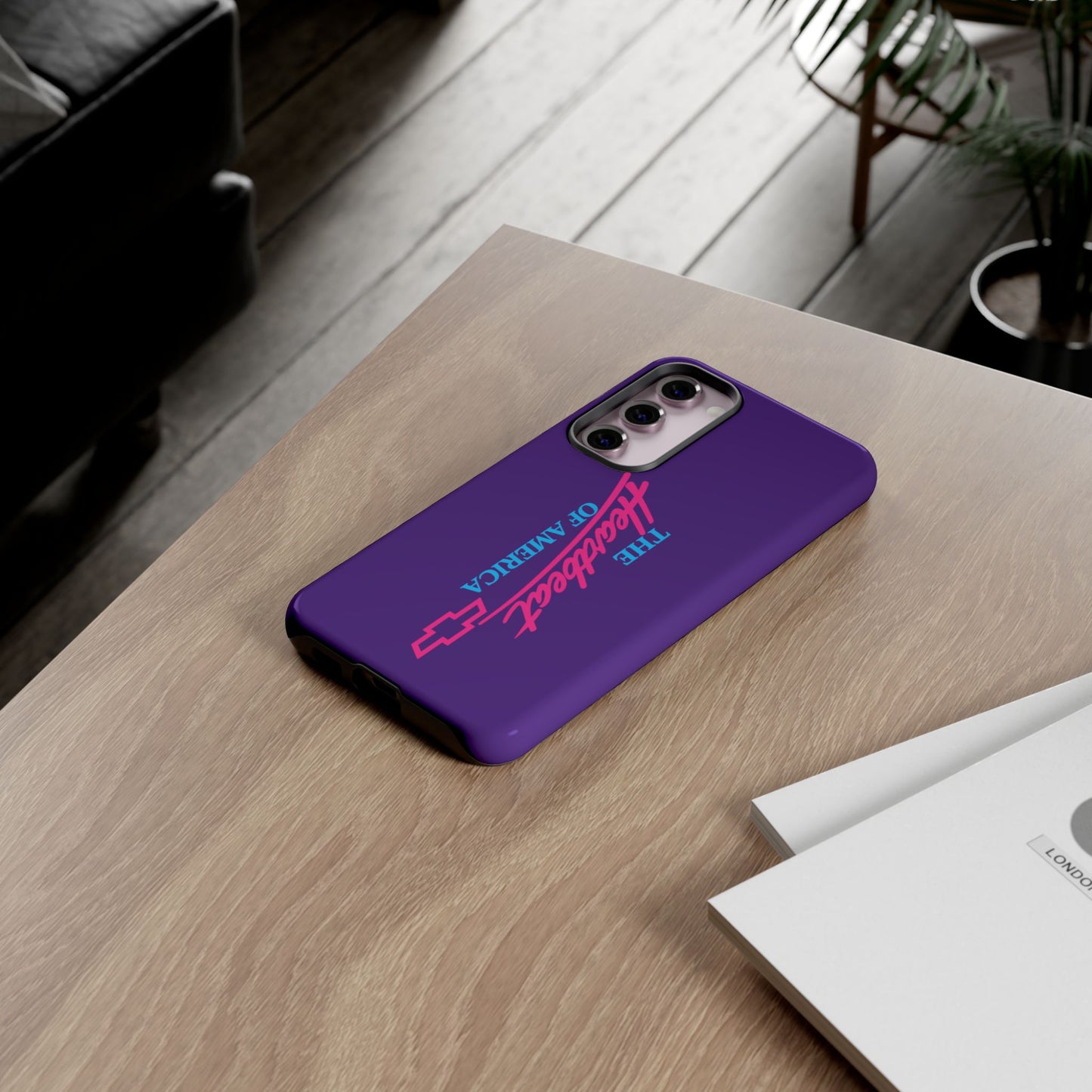 Purple  “The Heartbeat of America” Retro Chevy Logo, Slim Protective Cover