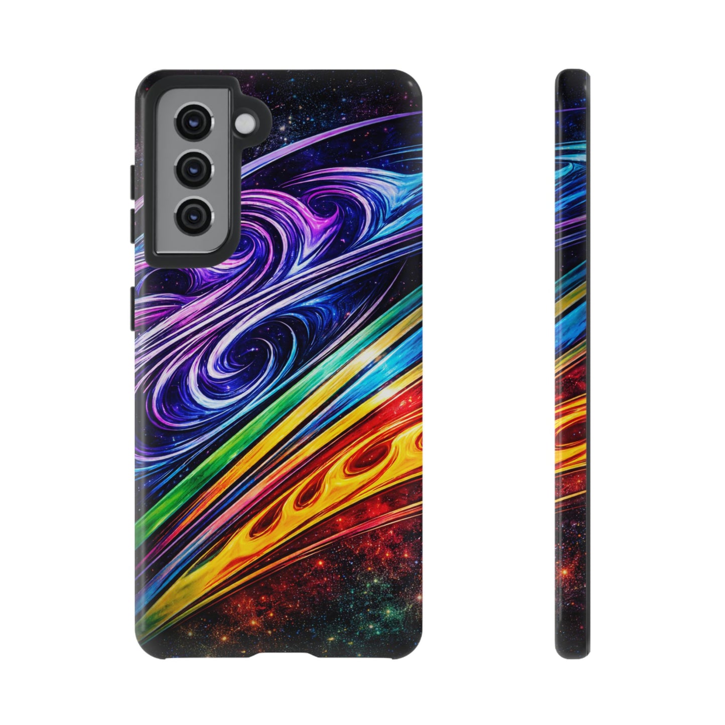 Abstract Cosmic Swirls phone case | Galaxy Rainbow Protective Case