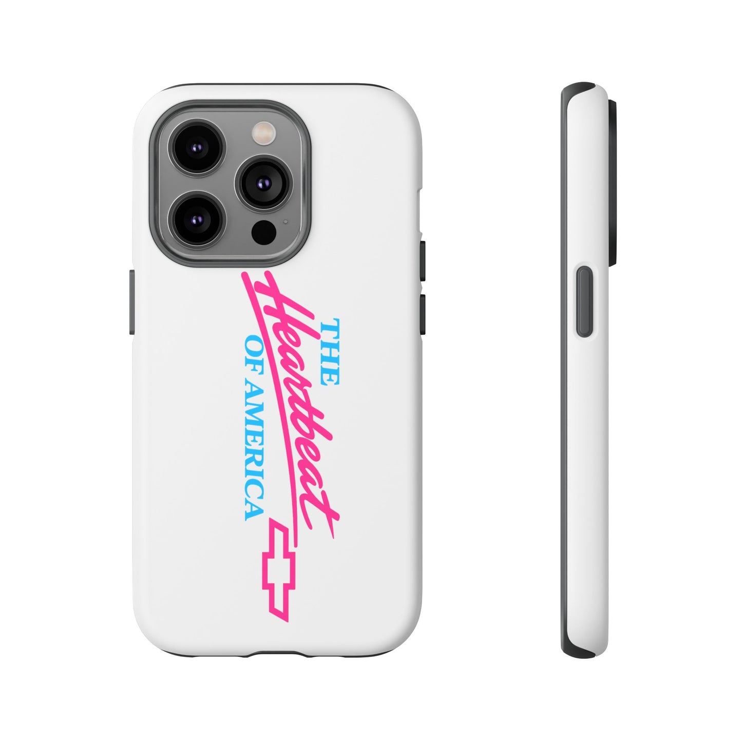 White  “The Heartbeat of America” Retro Chevy Logo, Slim Protective Cover