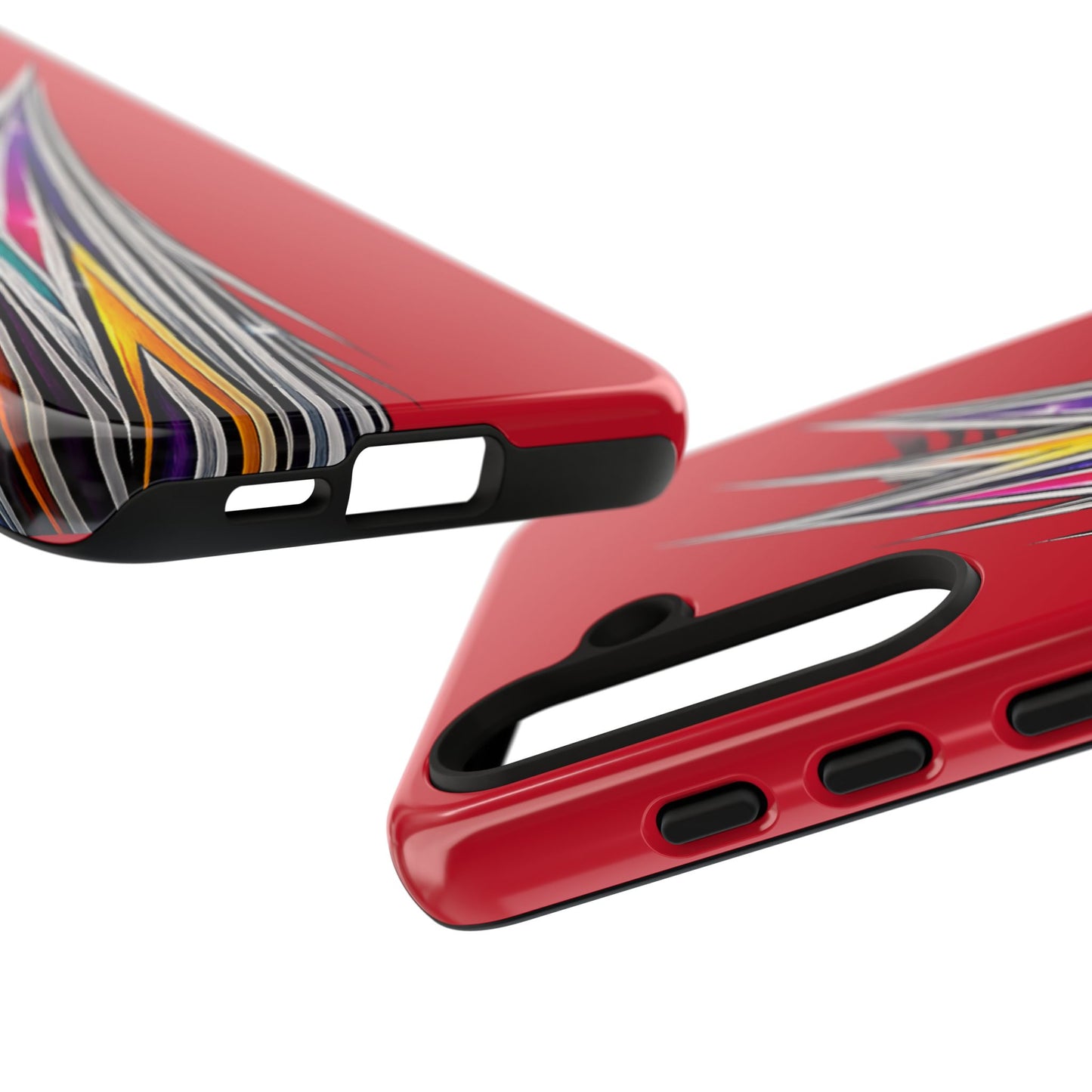 Colorburst Pinstripe Phone Case | Red Abstract Racing Stripe