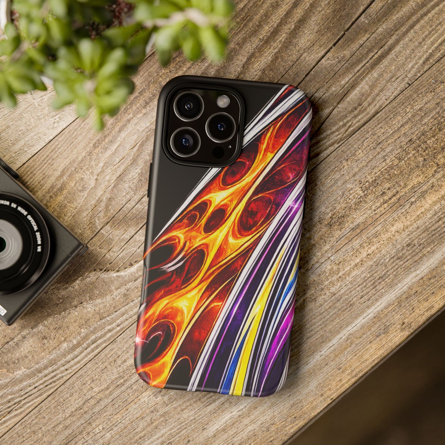 Flaming Abstract Stripes Tough Case | Colorful Phone Cover