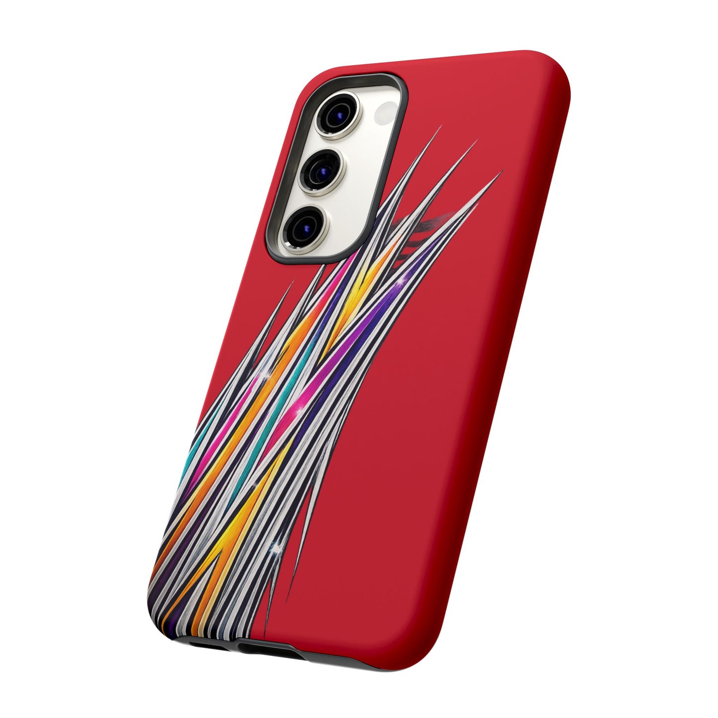 Colorburst Pinstripe Phone Case | Red Abstract Racing Stripe