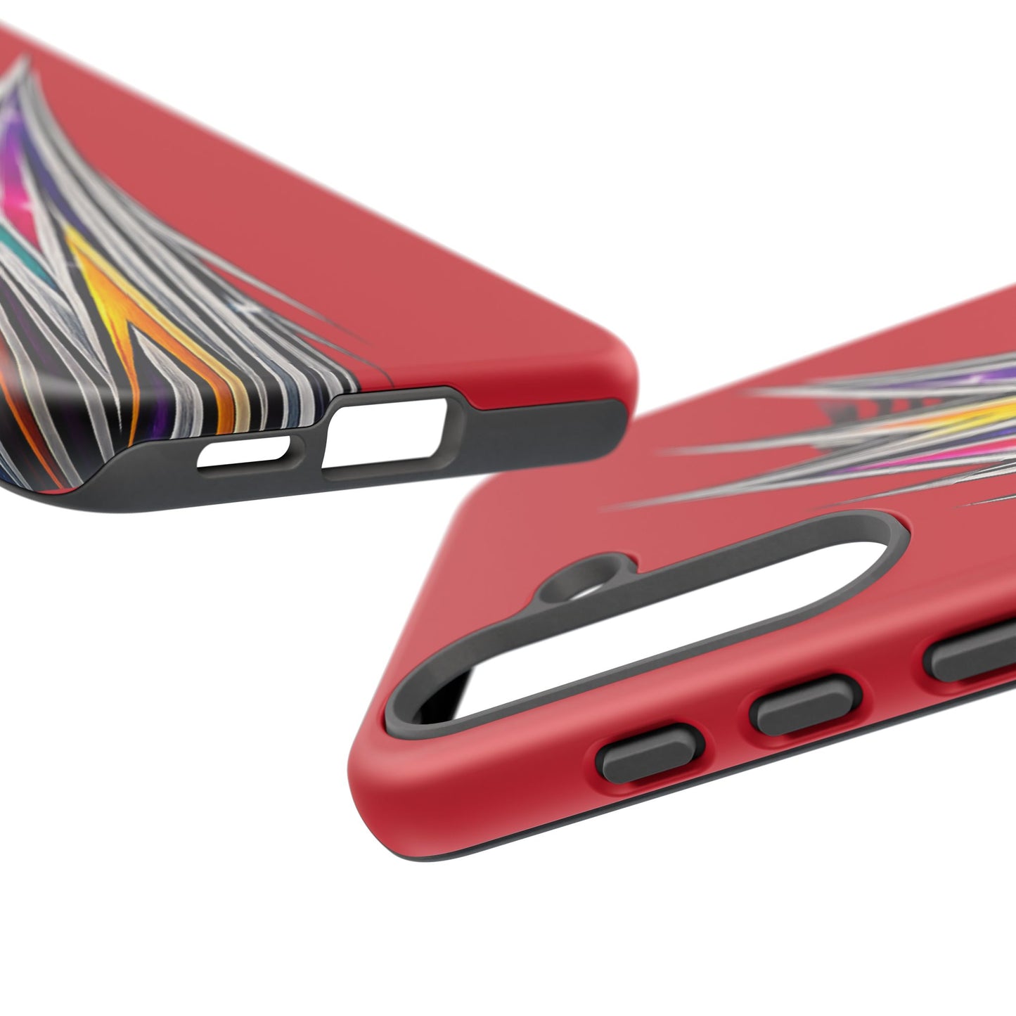 Colorburst Pinstripe Phone Case | Red Abstract Racing Stripe